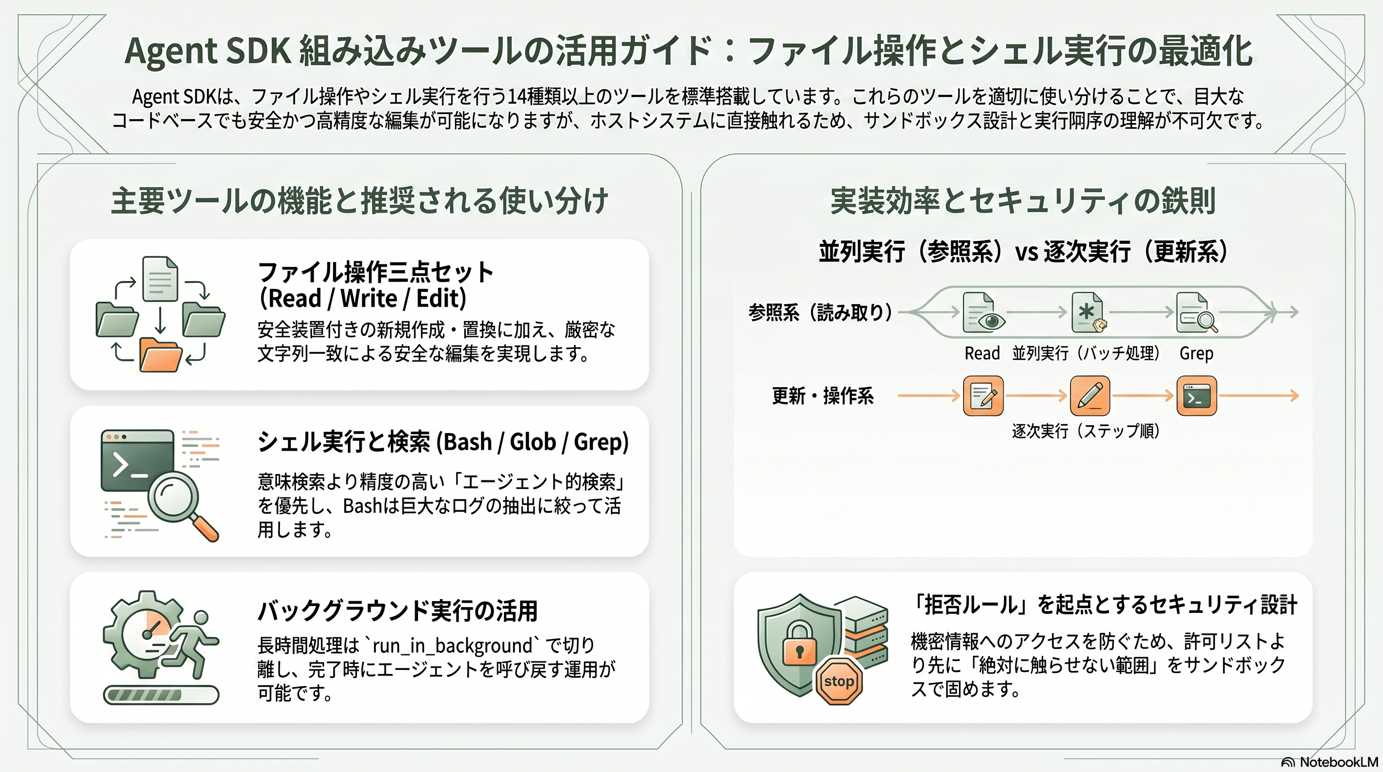 徹底解剖、Claude Agent SDK(旧称:Claude Code SDK)の機能詳細 - 組み込み(ビルトイン)ツール1 Read、Write、Edit、Bash、Glob / Grep - 章扉