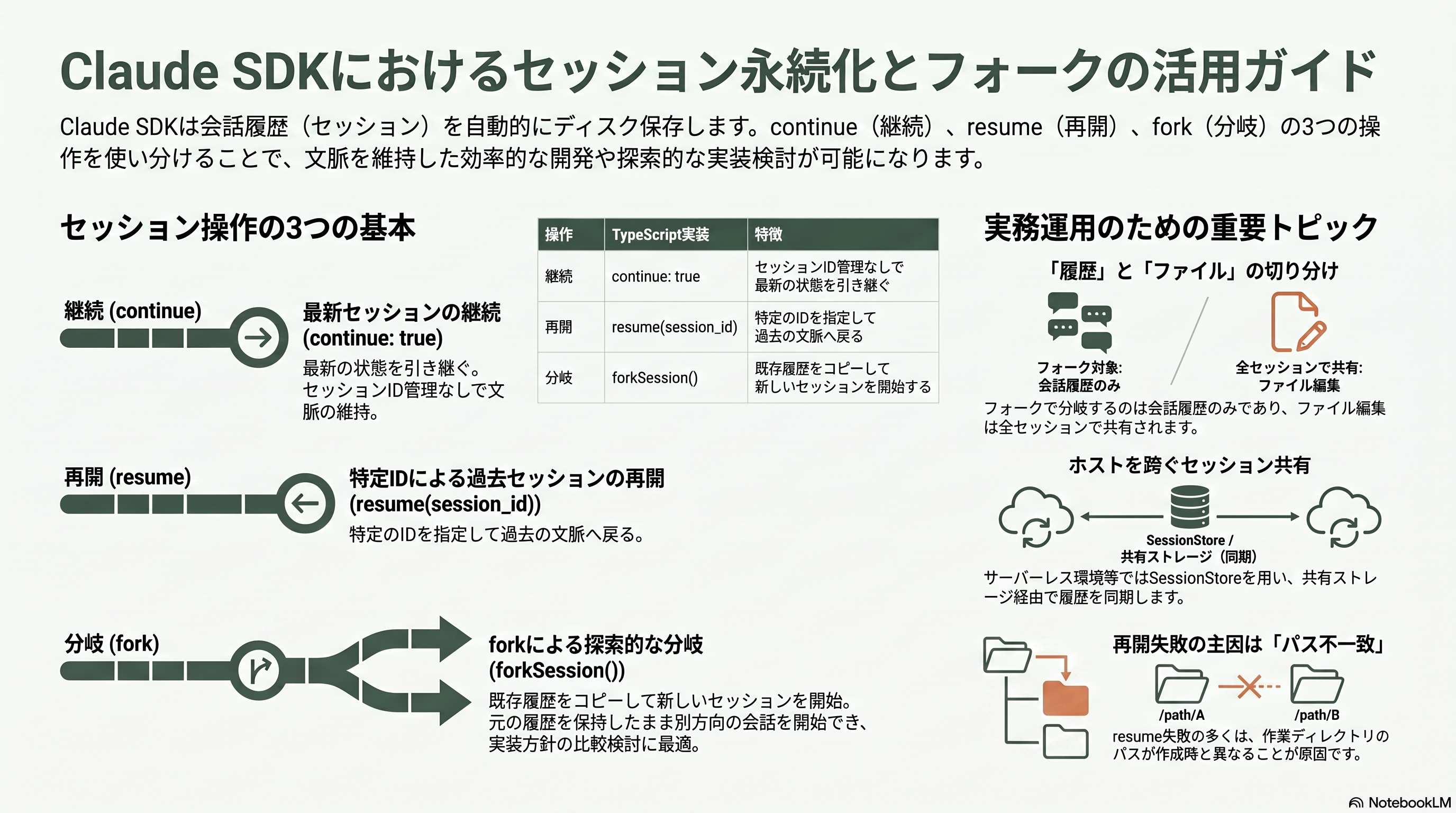 徹底解剖、Claude Agent SDK(旧称:Claude Code SDK)の機能詳細 - 運用・可観測性(Observability)2 セッション永続化とフォーク - 章扉