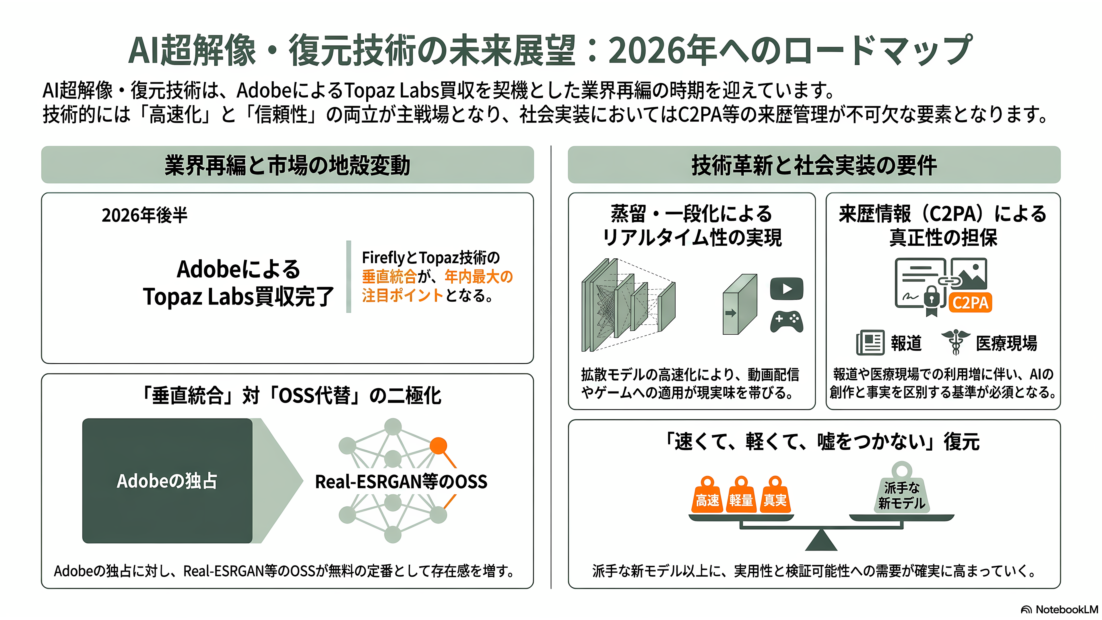 画像処理OSS、Real-ESRGAN。AI超解像度技術、アップスケーリング、ノイズ除去 - 今後の動き — いつ、何が計測されるか - 章扉