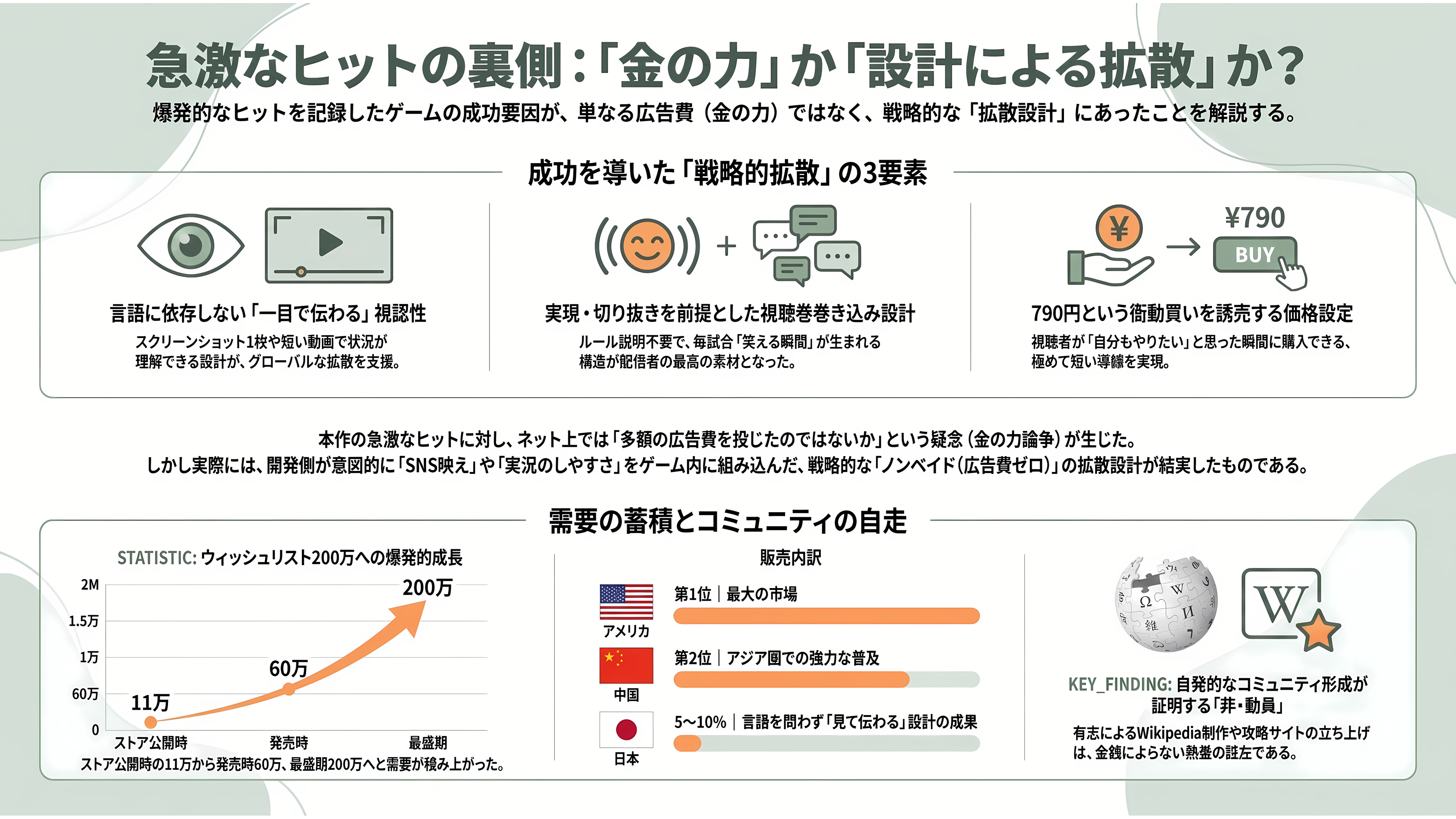 制作期間わずか2か月×2人のゲームが数十億円超の異例の大ヒット、めっちゃカメレオンとは - なぜ売れたのか——「金の力」論争と、設計による拡散 - 章扉
