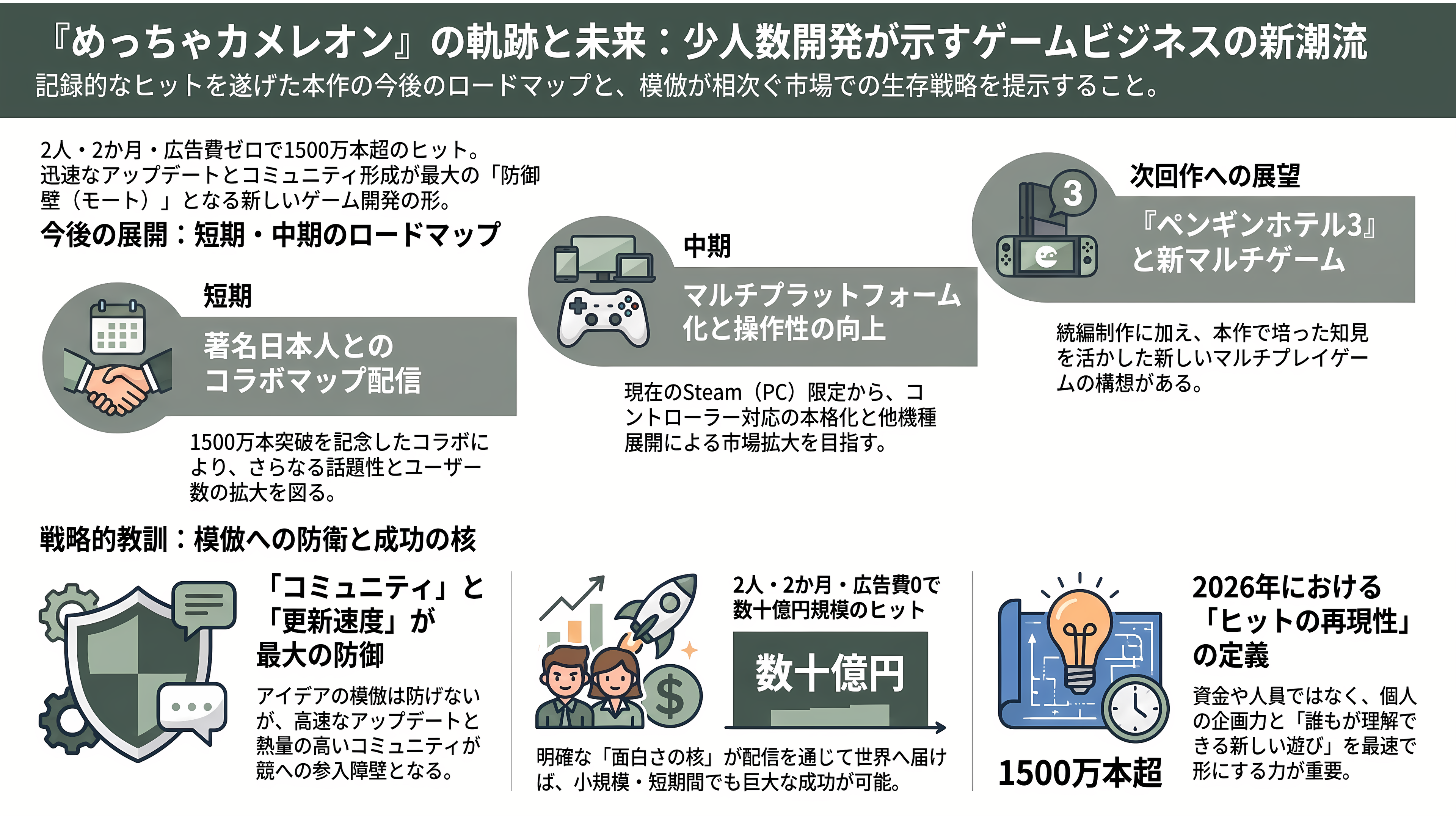 制作期間わずか2か月×2人のゲームが数十億円超の異例の大ヒット、めっちゃカメレオンとは - 今後の展開と、ゲームクリエイターが見るべき論点 - 章扉