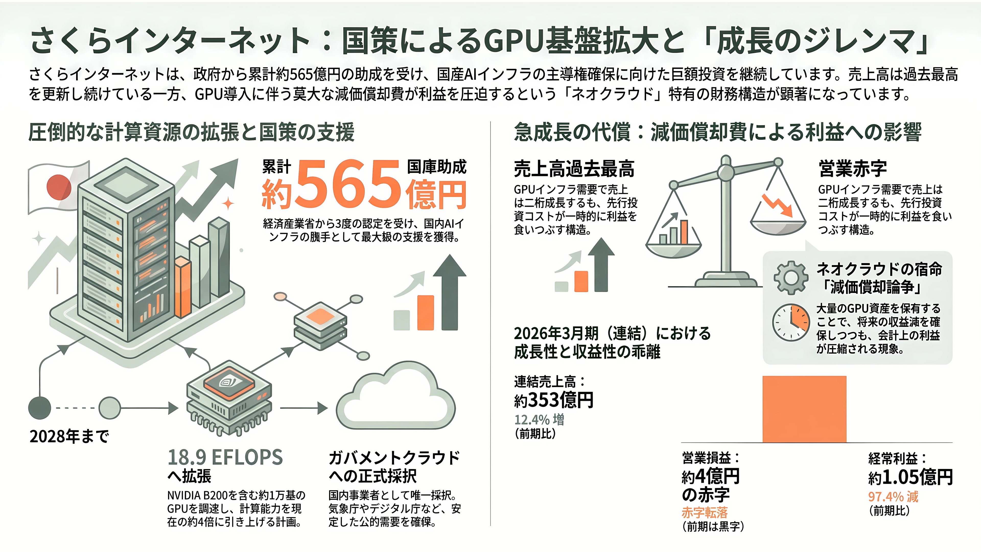AI・GPU特化のクラウドサービス、ネオクラウド。米国のCoreWeave、Lamda Labs、オランダのNebius Group、Meta、さくらインターネット、GMOインターネットグループ、ソフトバンクGなど - さくらインターネット——国策で挑む「国産GPUクラウド」高火力 - 章扉