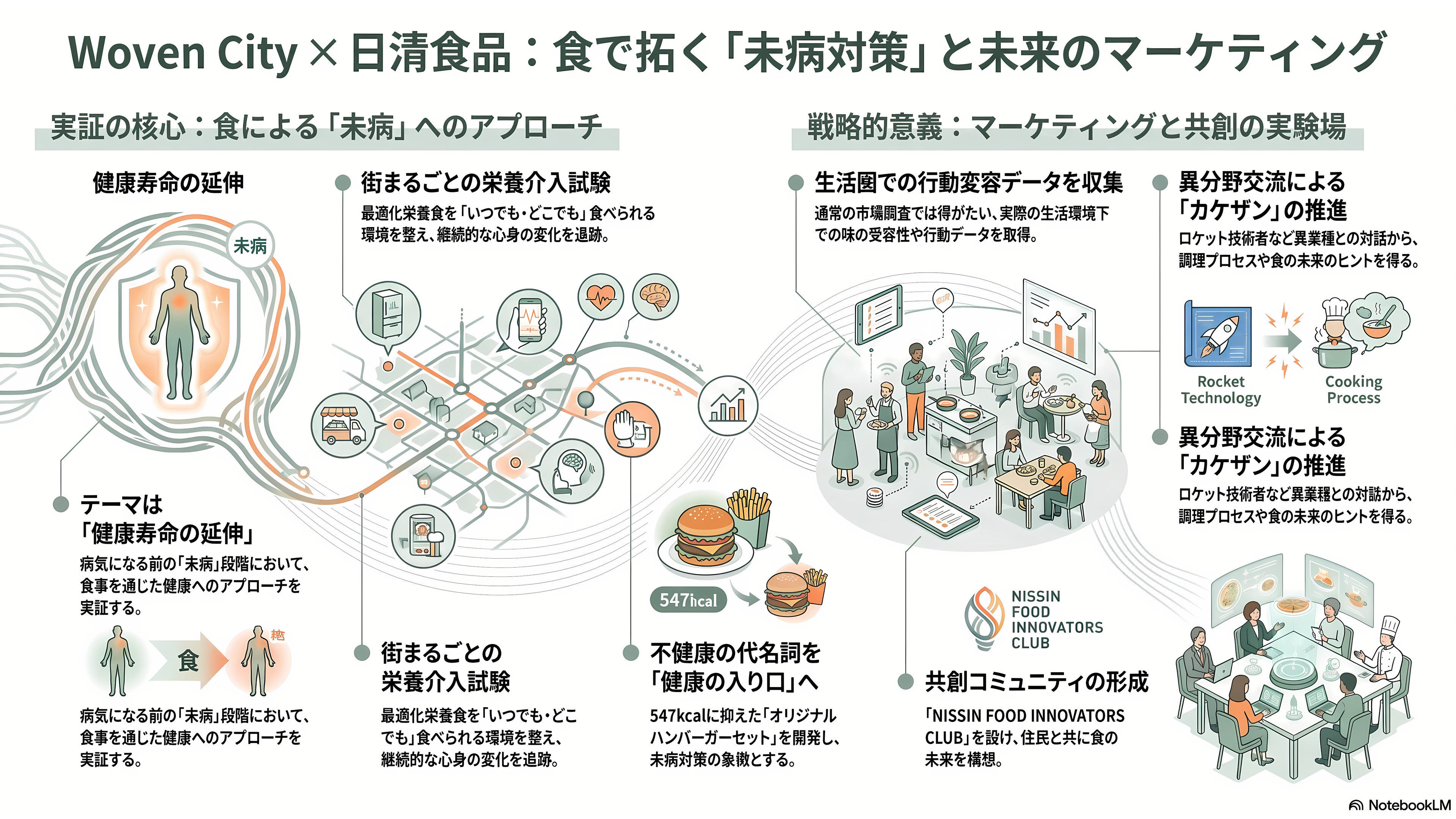 先進的なスマートシティ、TOYOTA Woven City(トヨタ・ウーブン・シティ) - 異業種との協業(日清食品) - 章扉
