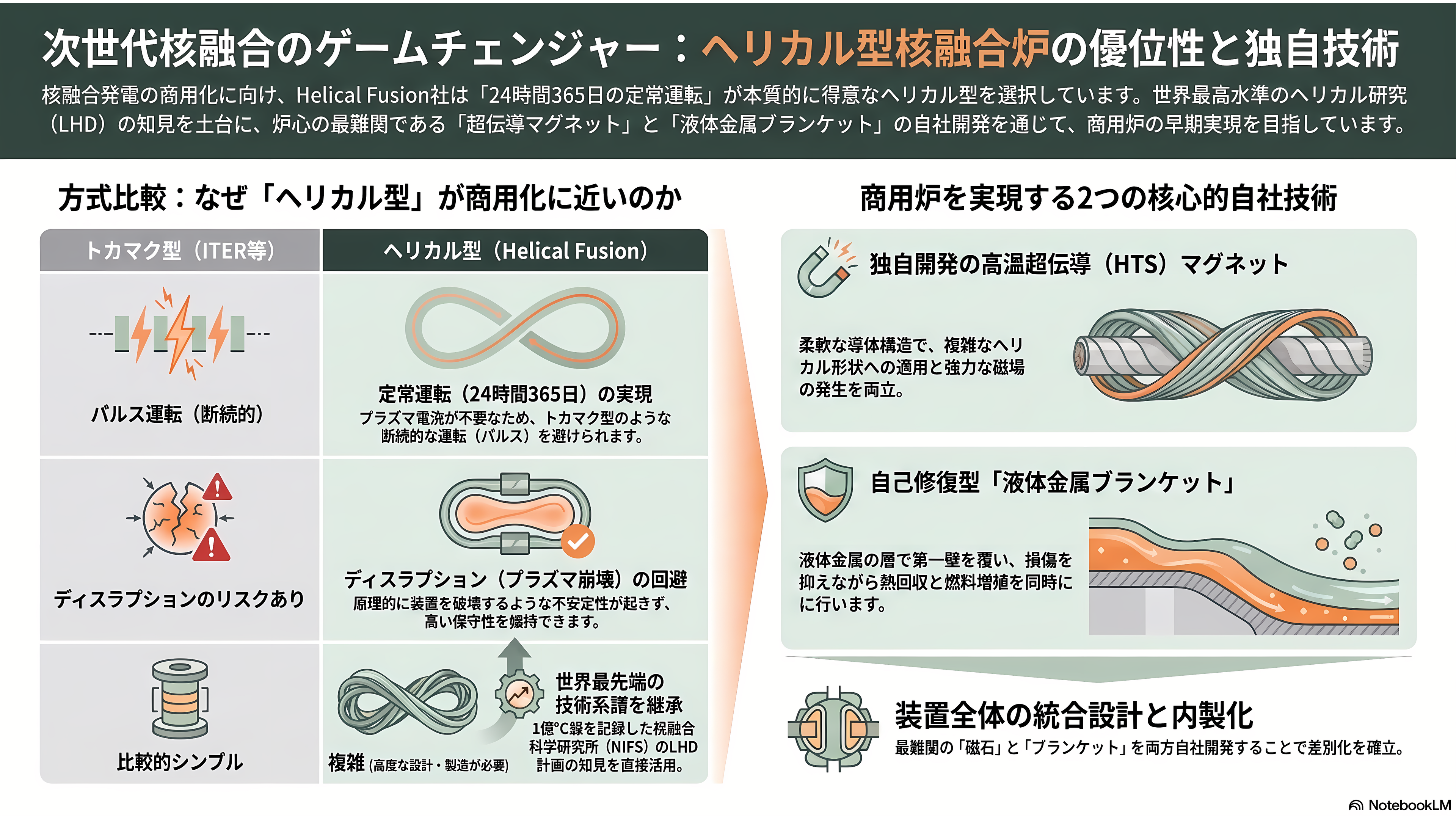 核融合スタートアップ、Helical Fusion(ヘリカルフュージョン) 。代表、田口 昂哉(たぐち たかや) - ヘリカル型核融合炉という選択——トカマクとの違いと技術基盤 - 章扉