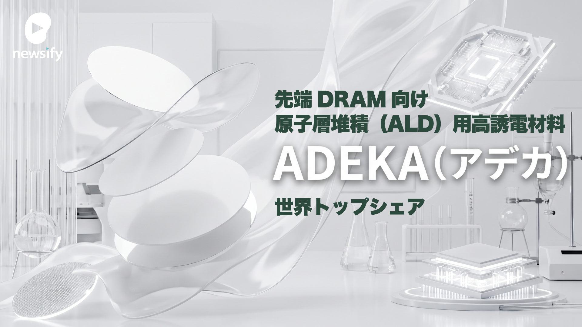 ADEKA（アデカ）（4401）先端DRAM向け原子層堆積（ALD）用高誘電材料で世界トップシェア