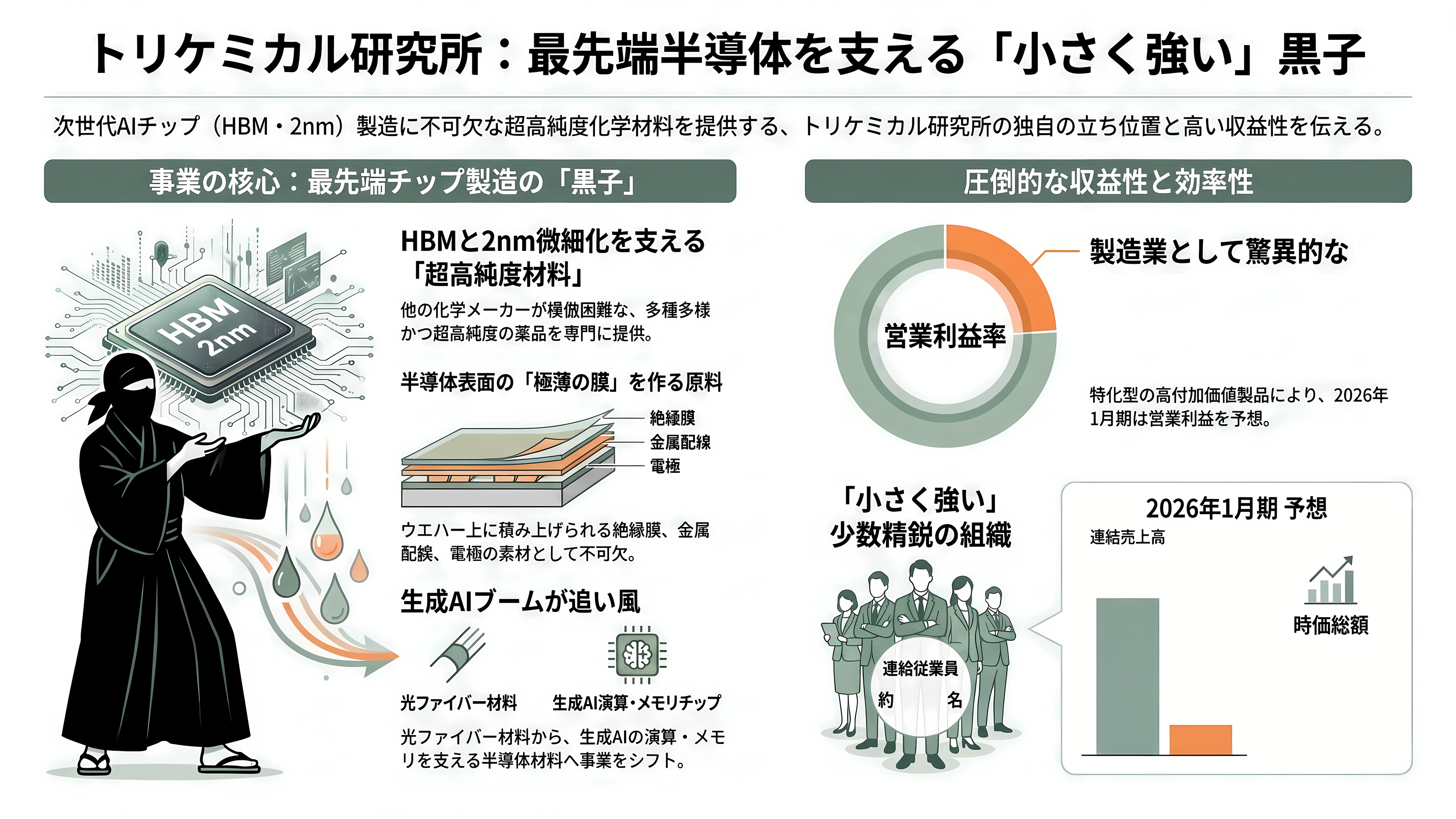 超高純度化学材料の開発・製造、トリケミカル研究所（4369） - 「HBMと2nmの黒子」——トリケミカル研究所とは何者か - 章扉