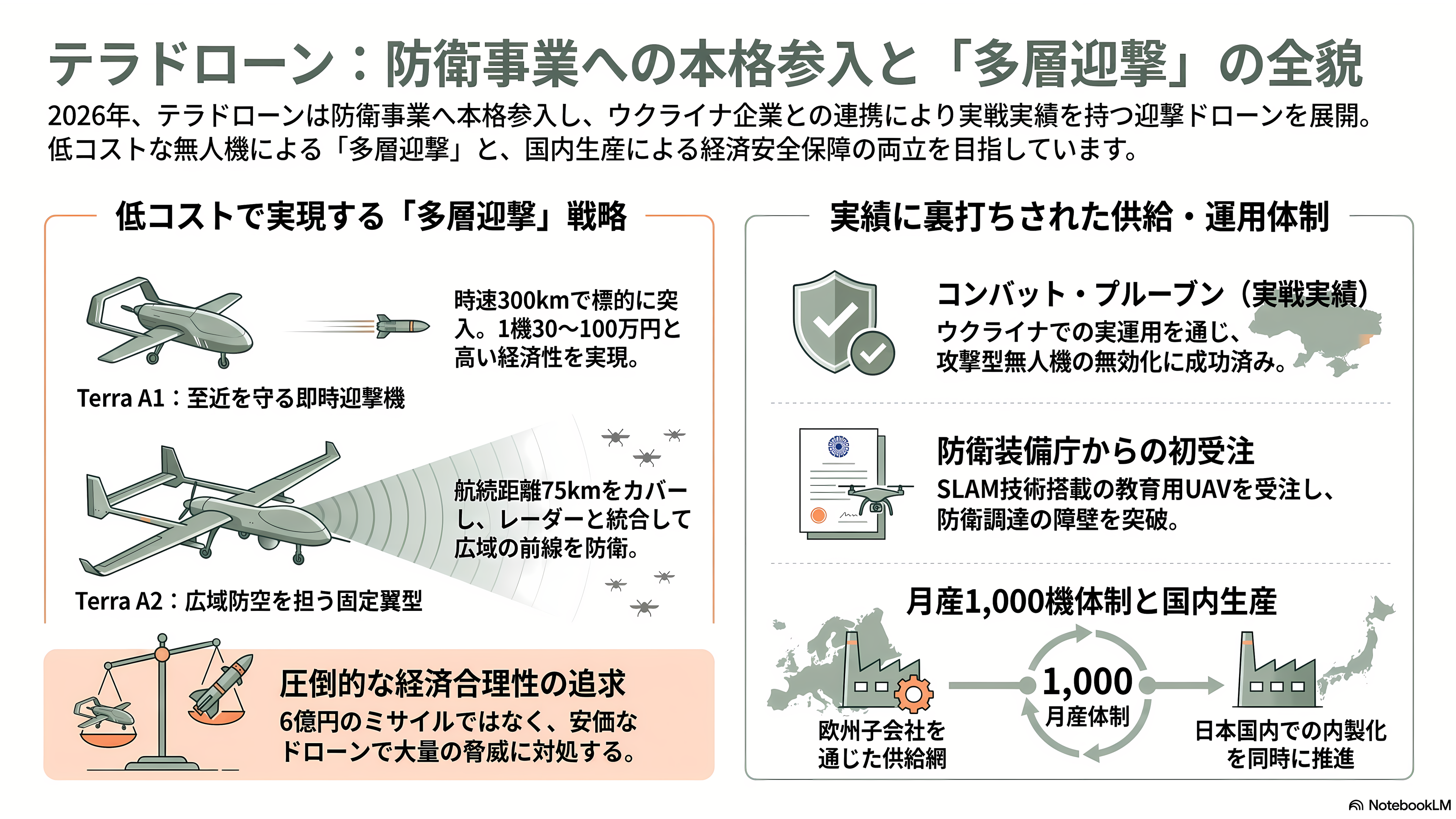 テラドローン(Terra Drone)農業用G20、E16、防衛用Terra A2、モジュール型UAV、測量・点検用Terra Xross 1、Terra LiDAR - 防衛事業への転身——Terra A1、Terra A2、モジュール型UAVで「ゲームチェンジャー」を狙う - 章扉