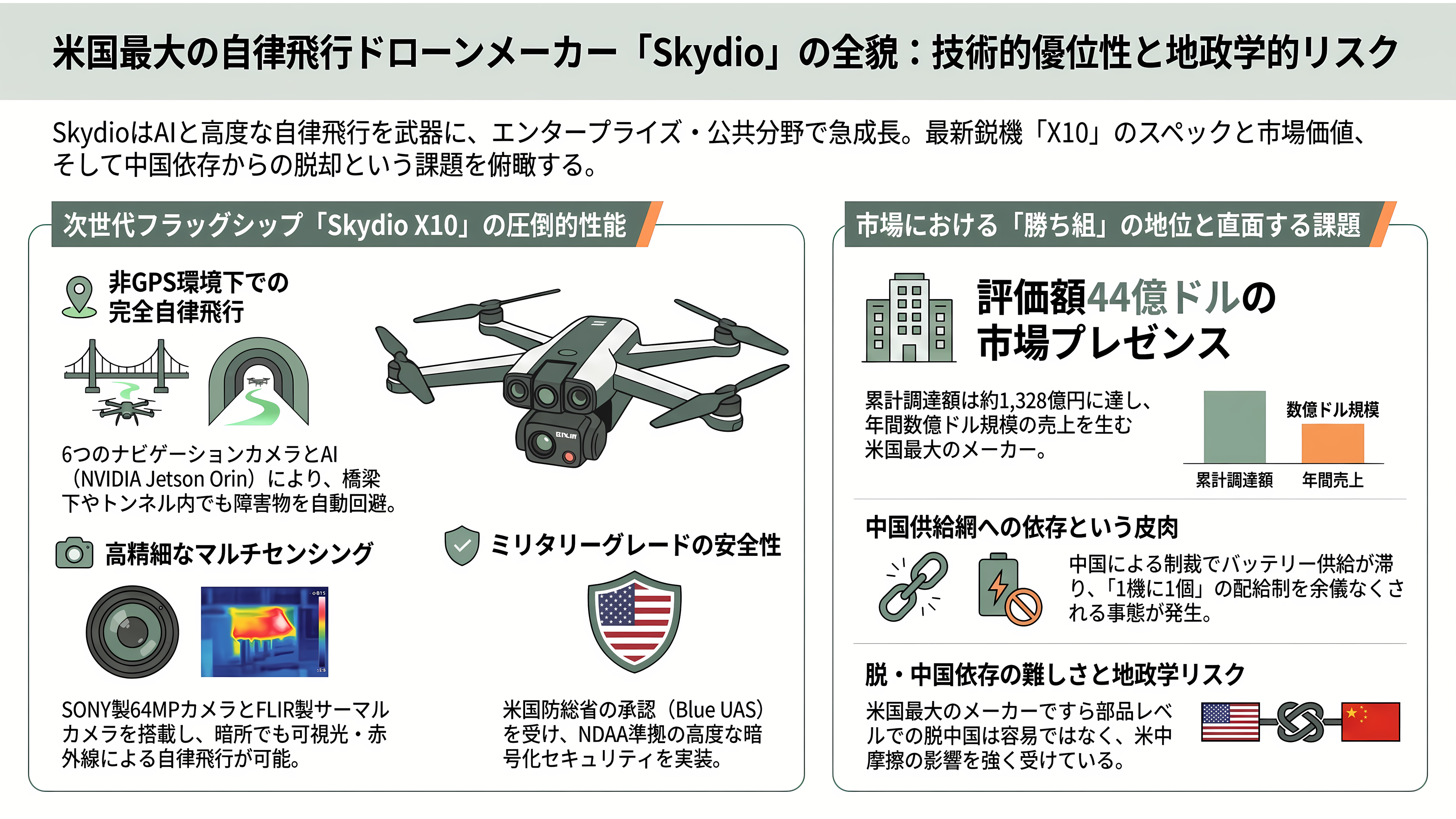 NTT e-Droneの農業用ドローンAC101 connect、 AC102と欧米パートナー製Skydio X10 / Skydio 2+、ELIOS 3、ANAFI Ai - 欧米パートナー製①──米Skydioの自律飛行ドローン X10 / Skydio 2+ - 章扉