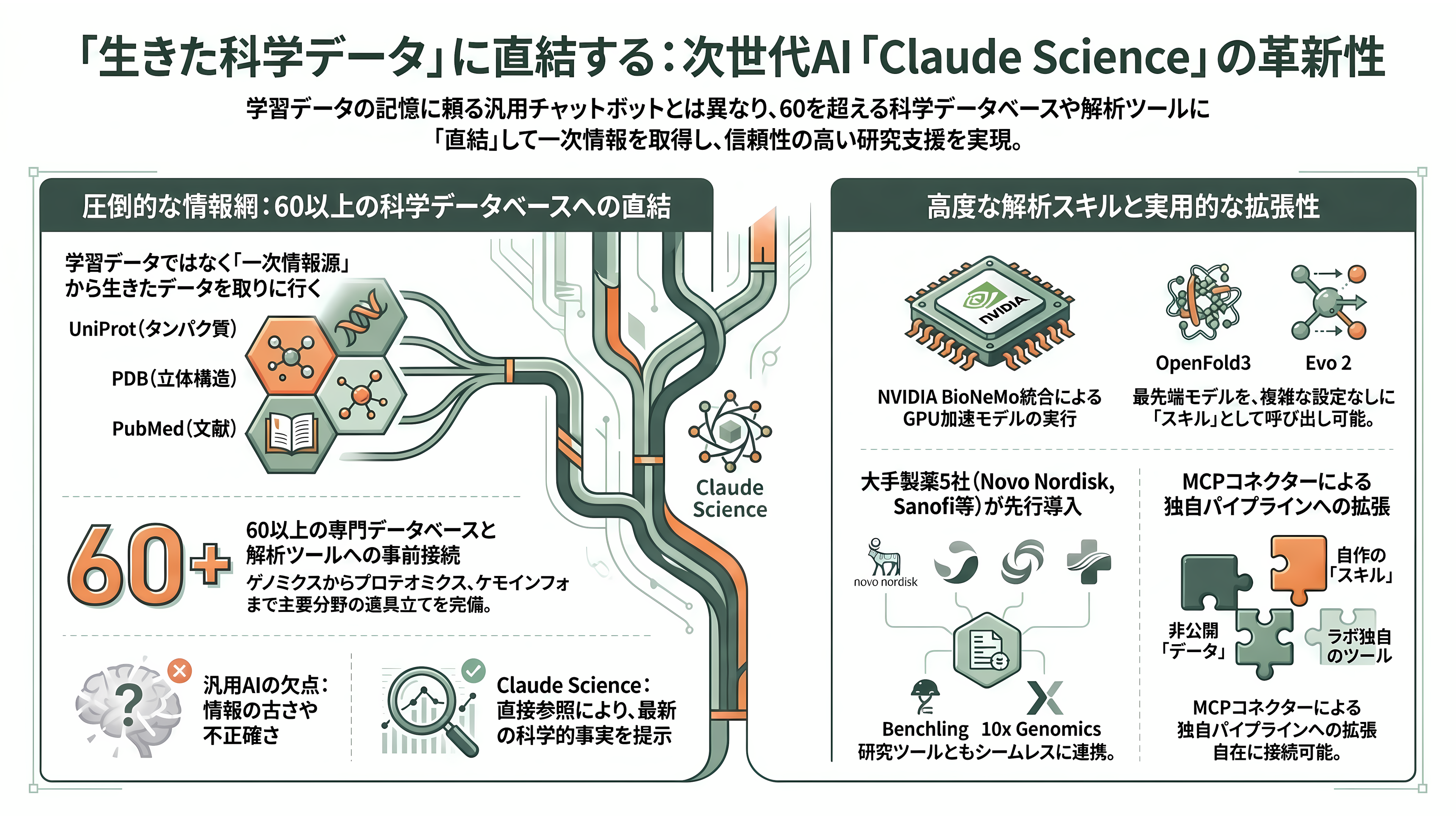科学研究に特化したAIワークベンチ、Claude Science(クロード・サイエンス) - 60以上の科学データベースへの直結 - 章扉