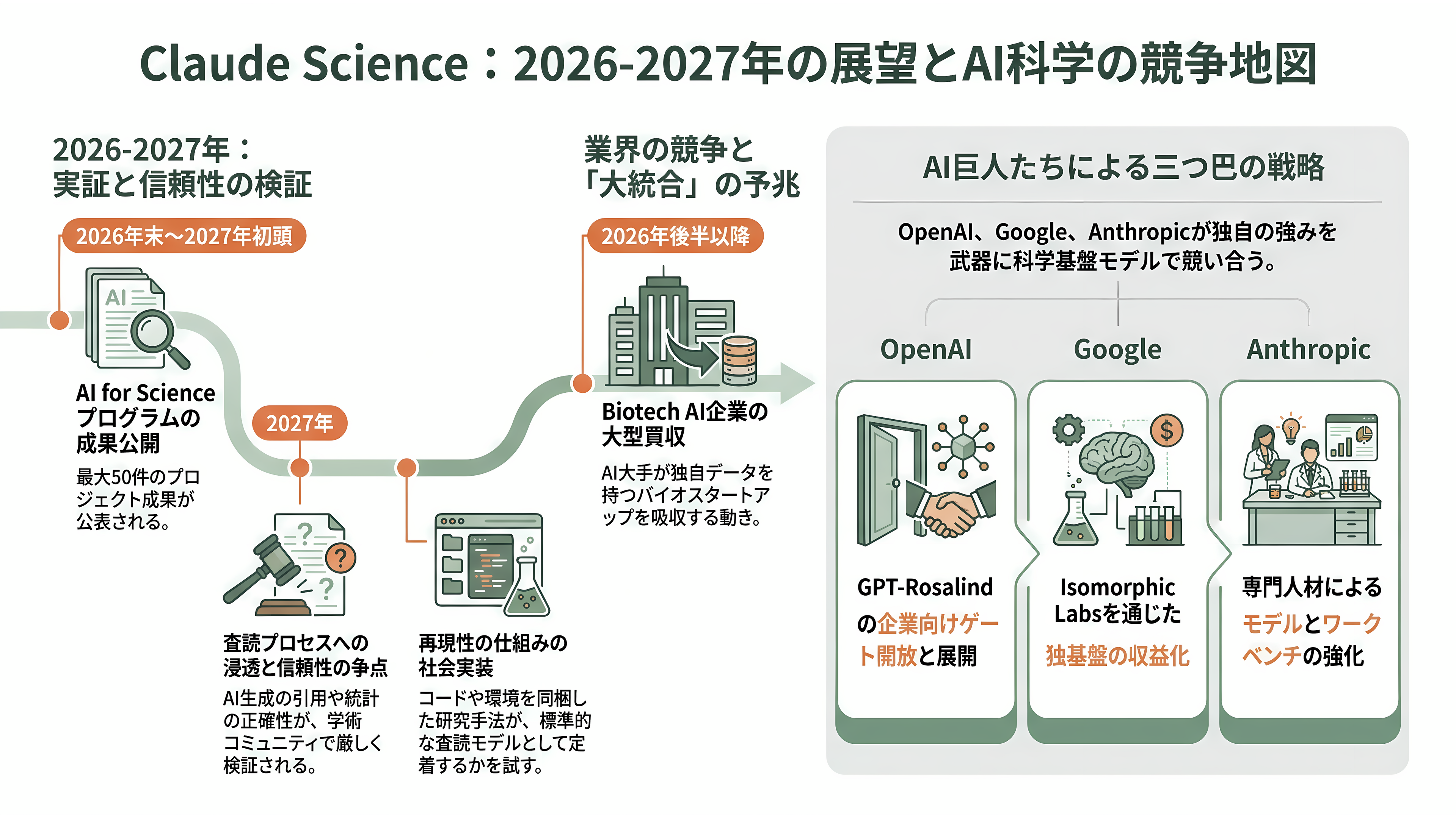 科学研究に特化したAIワークベンチ、Claude Science(クロード・サイエンス) - 今後の展望 — いつ、何が計測されるか - 章扉