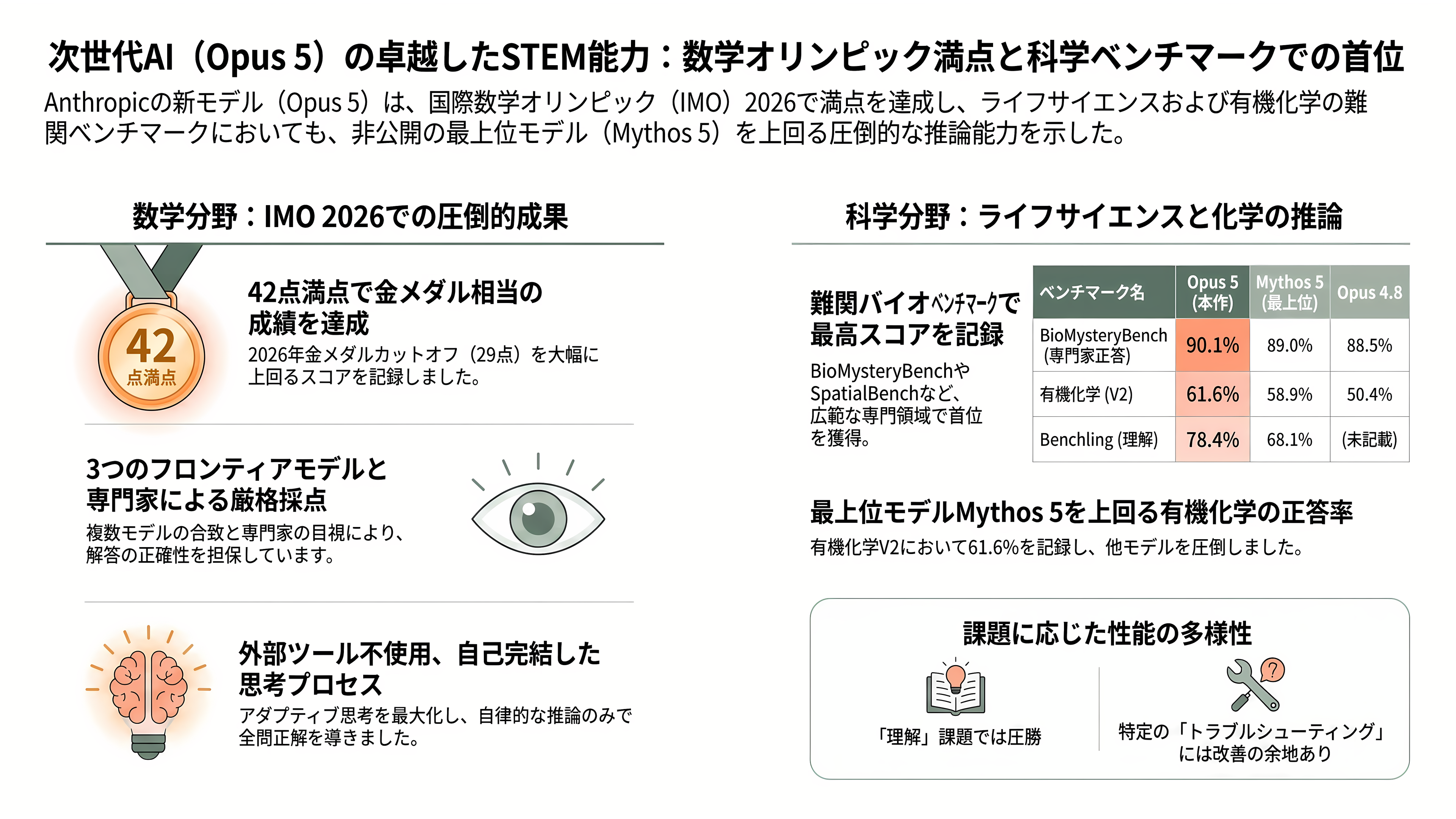 Claude Opus 5リリース - 数学・科学・ライフサイエンス——IMO 2026で42点満点 - 章扉