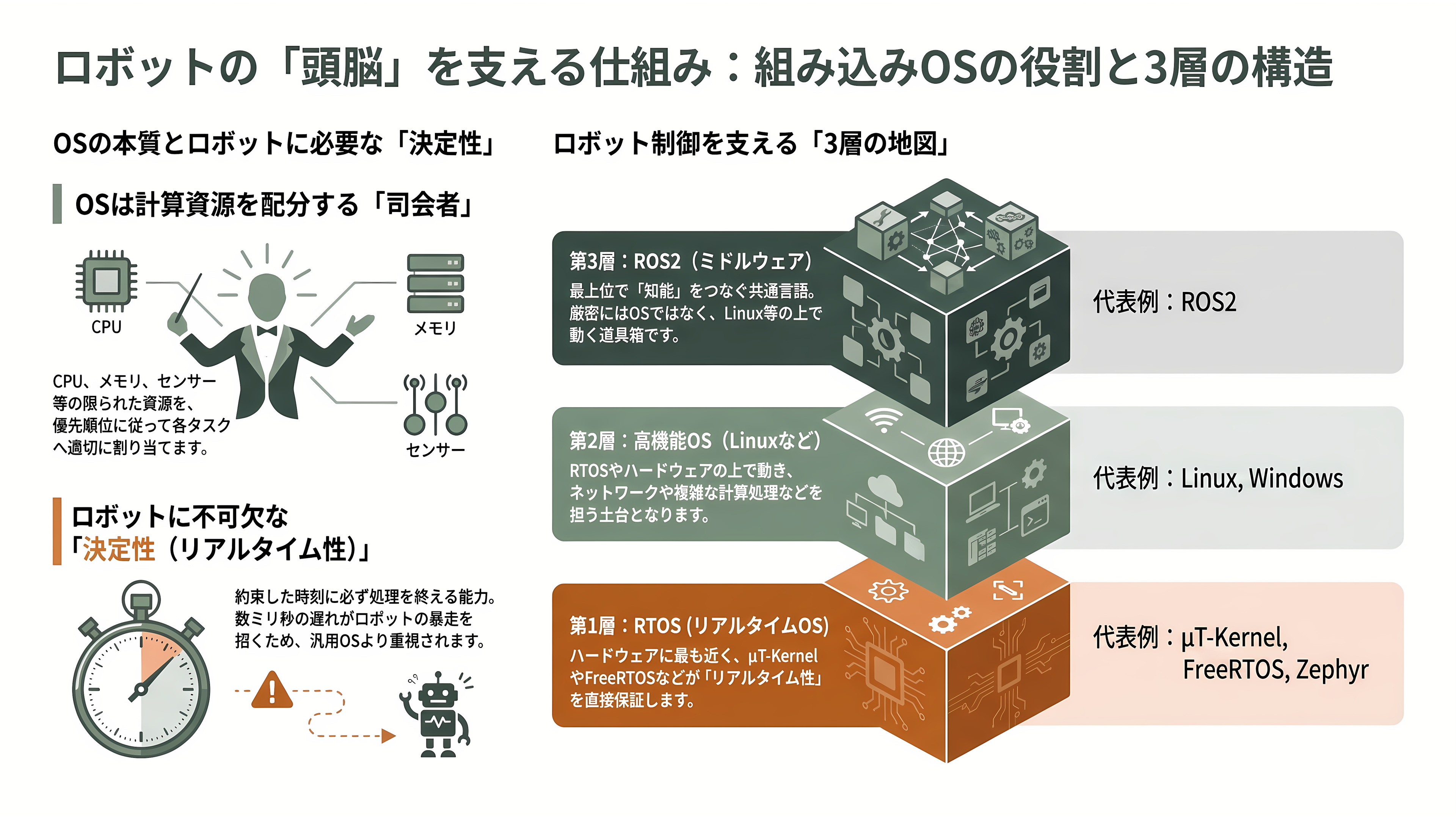 ロボット組み込みOS、ROS2、TRON、RTOS - ロボットの「頭脳と神経」を支える土台 ―― 組み込みOSとは何か - 章扉