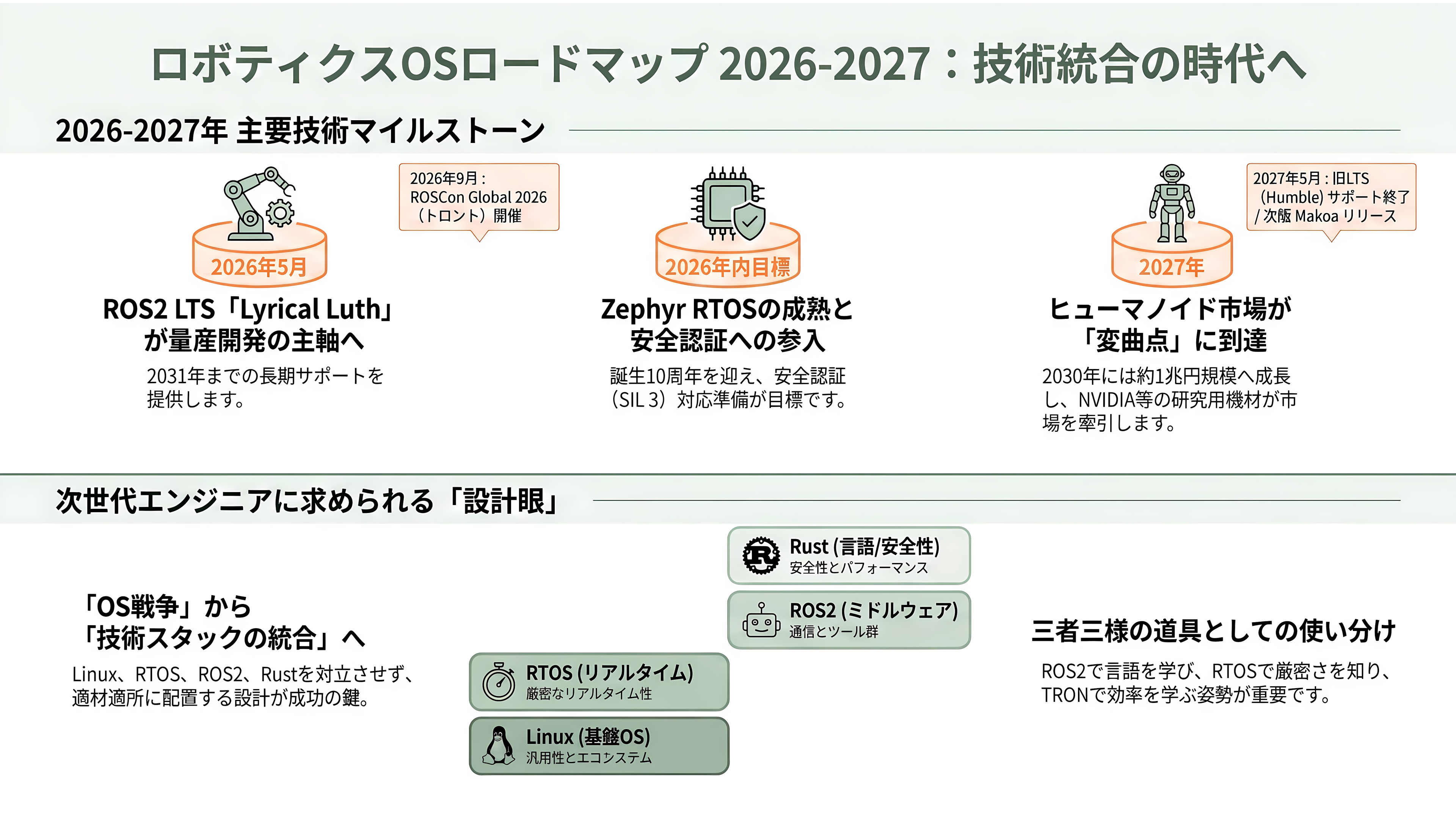 ロボット組み込みOS、ROS2、TRON、RTOS - 2026年後半〜2027年に何が起きるか ―― ロードマップと予測 - 章扉