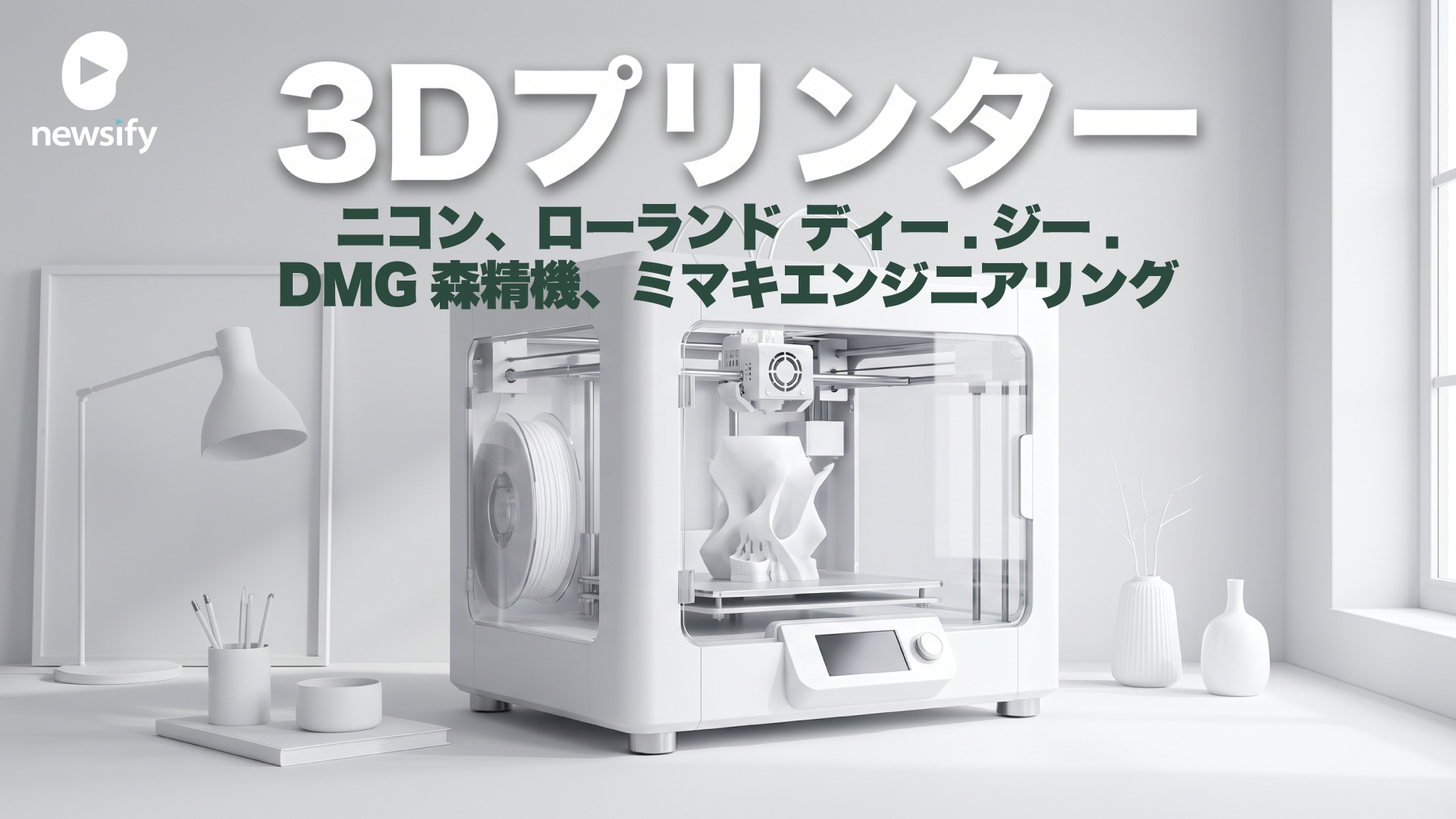 3Dプリンター製造。ニコン（7731）、DMG森精機 (6141）、ローランド ディー.ジー. （6789）、ミマキエンジニアリング（6638）