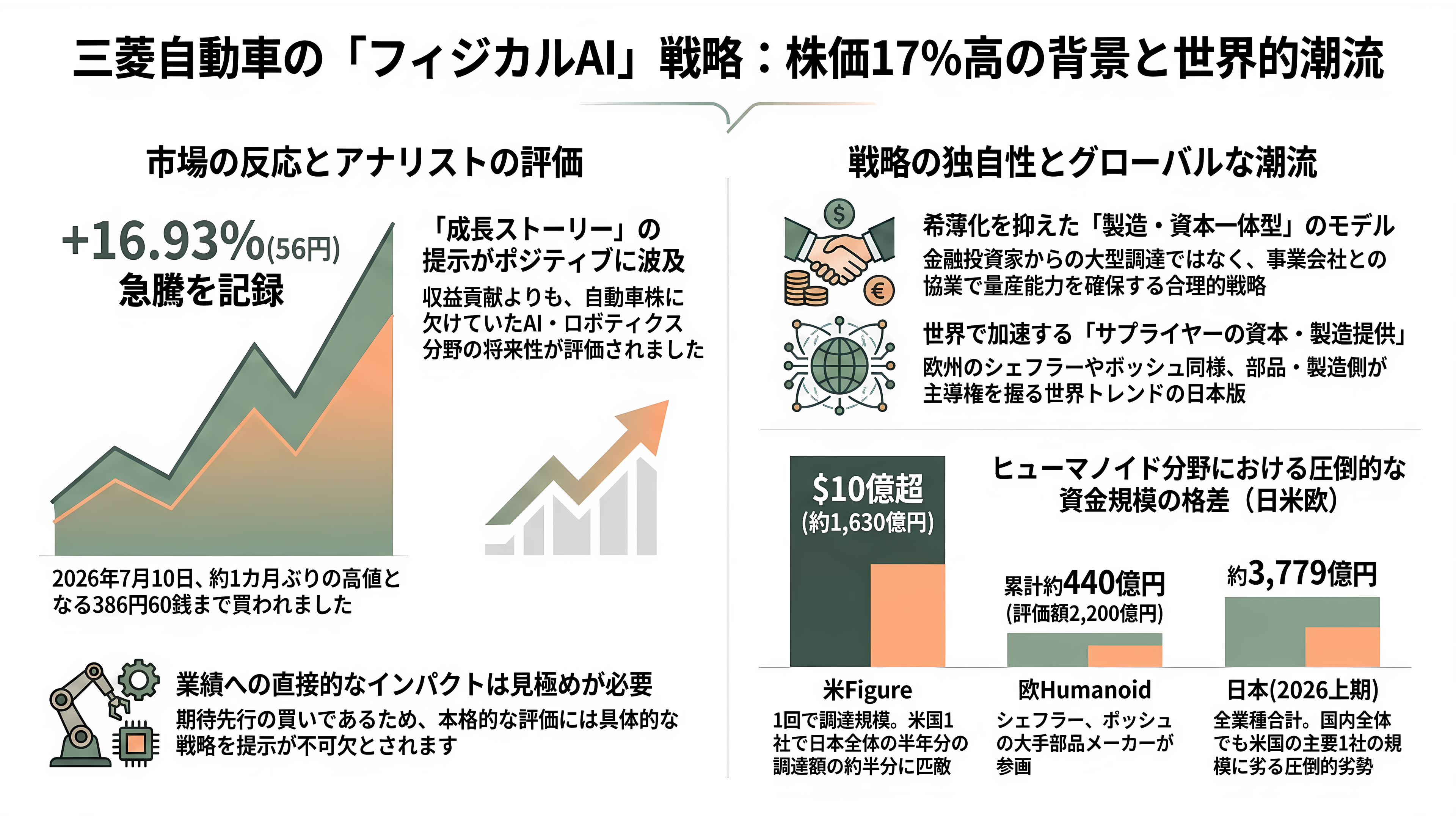東大発スタートアップHighlanders（ハイランダーズ）、人型ロボットの量産に向け三菱自動車と基本合意書（MOU）を締結 - 投資家はどう見たか ── 株価17％高の内実 - 章扉