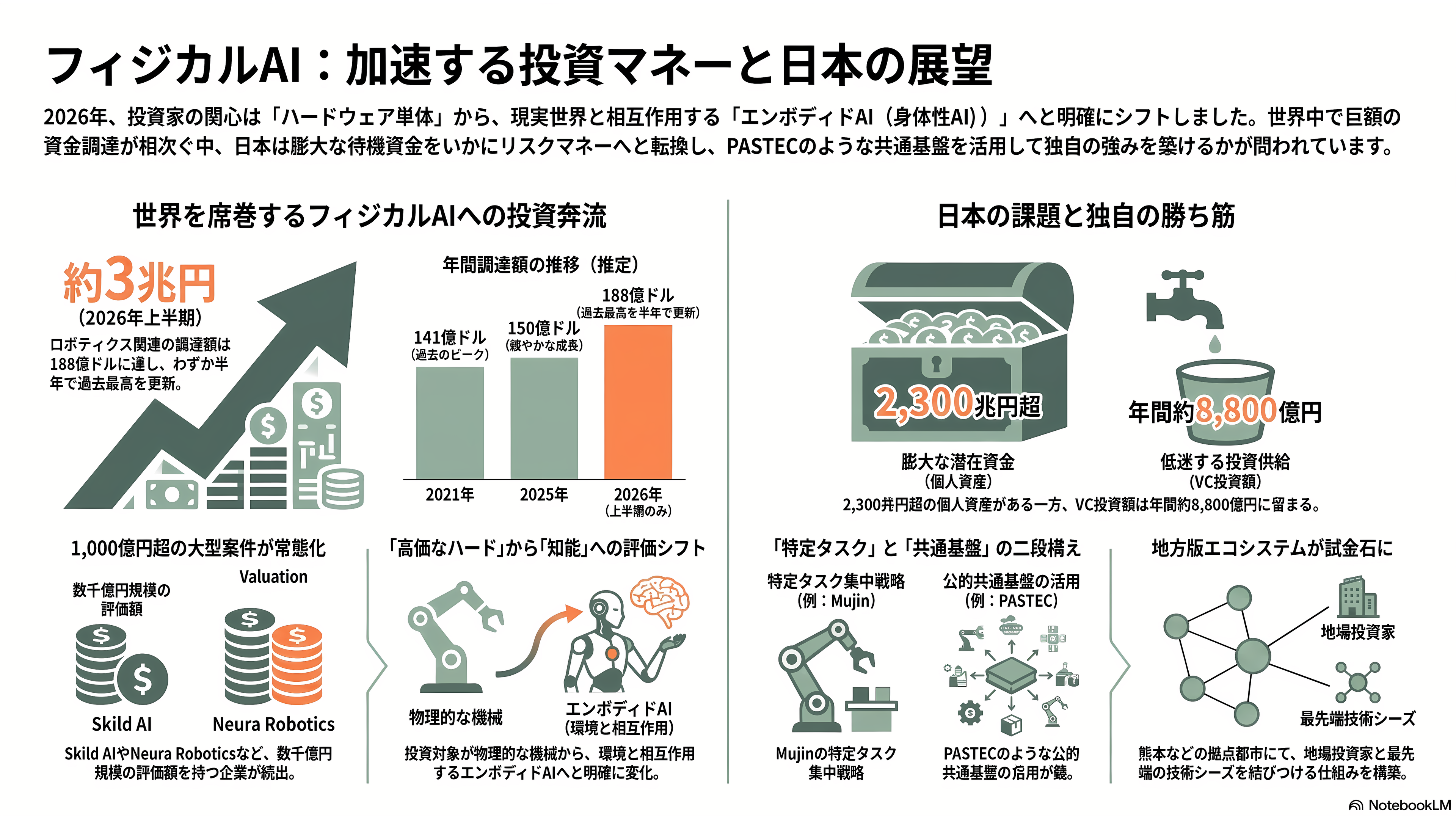 熊本県と三井不動産（8801）が共同で研究開発拠点、フィジカルＡＩ・半導体基盤センター（PASTEC）設置へ。産学官連携拠点くまもとサイエンスパーク内。 - VC・投資家はフィジカルAIをどう見ているか - 章扉