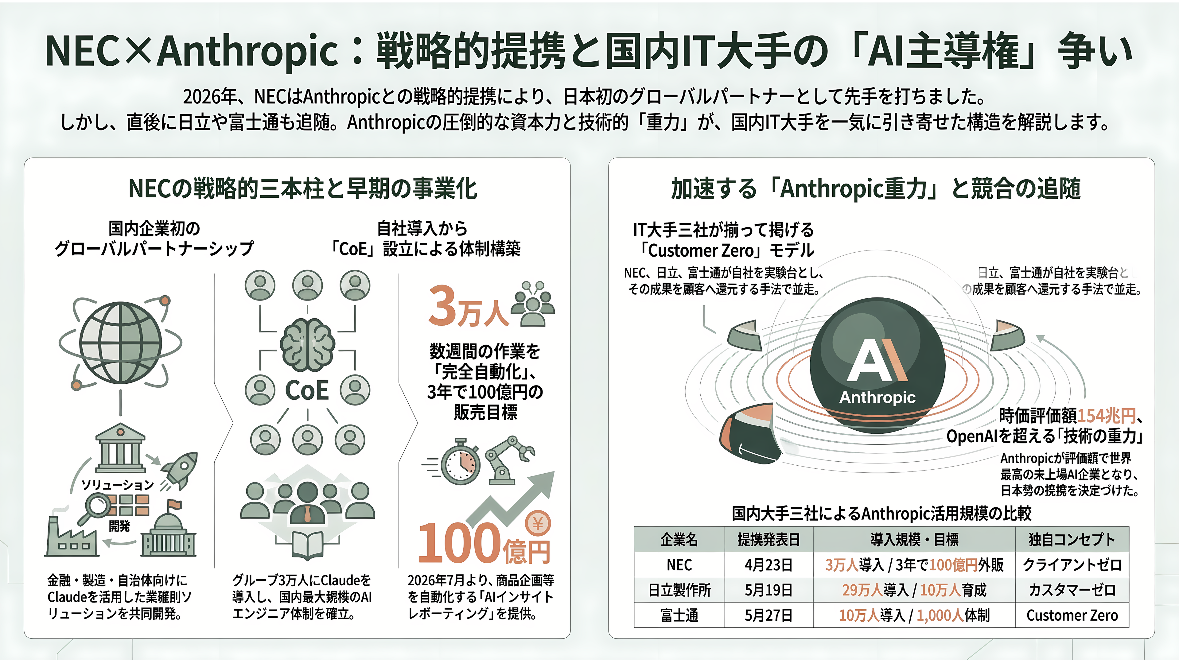 NEC（6701）のAIトランスフォーメンション共通基盤Blustellar（ブルーステラ）と独自の生成AI cotomi（コトミ）とは - Anthropicとの提携——先手は取ったが、独占ではなかった - 章扉