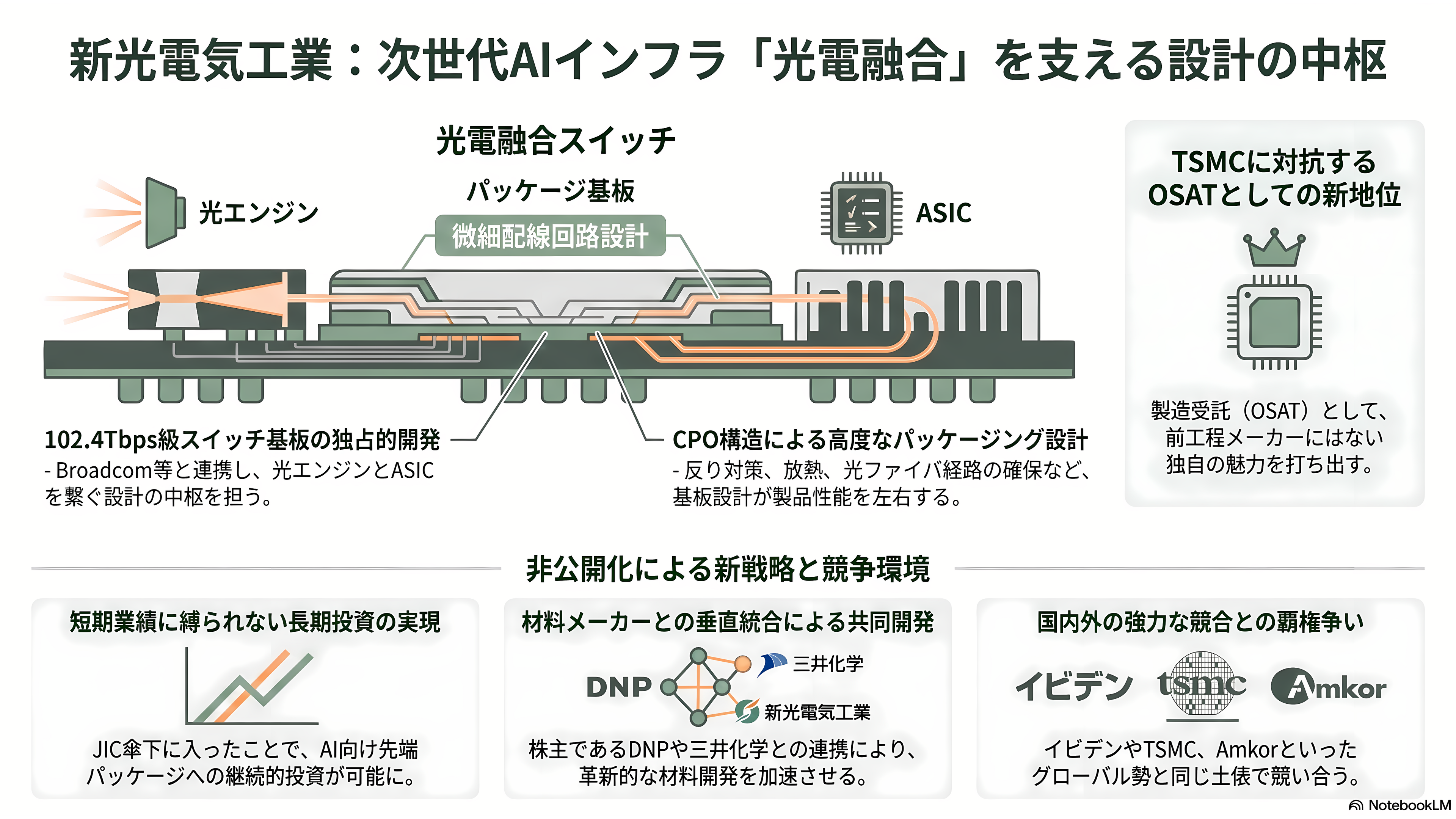特集 NTT IOWN（アイオン）構想 光電融合プレイヤー企業 34選 - 新光電気工業——光電融合スイッチのパッケージ基板を担う「後工程の要」 - 章扉