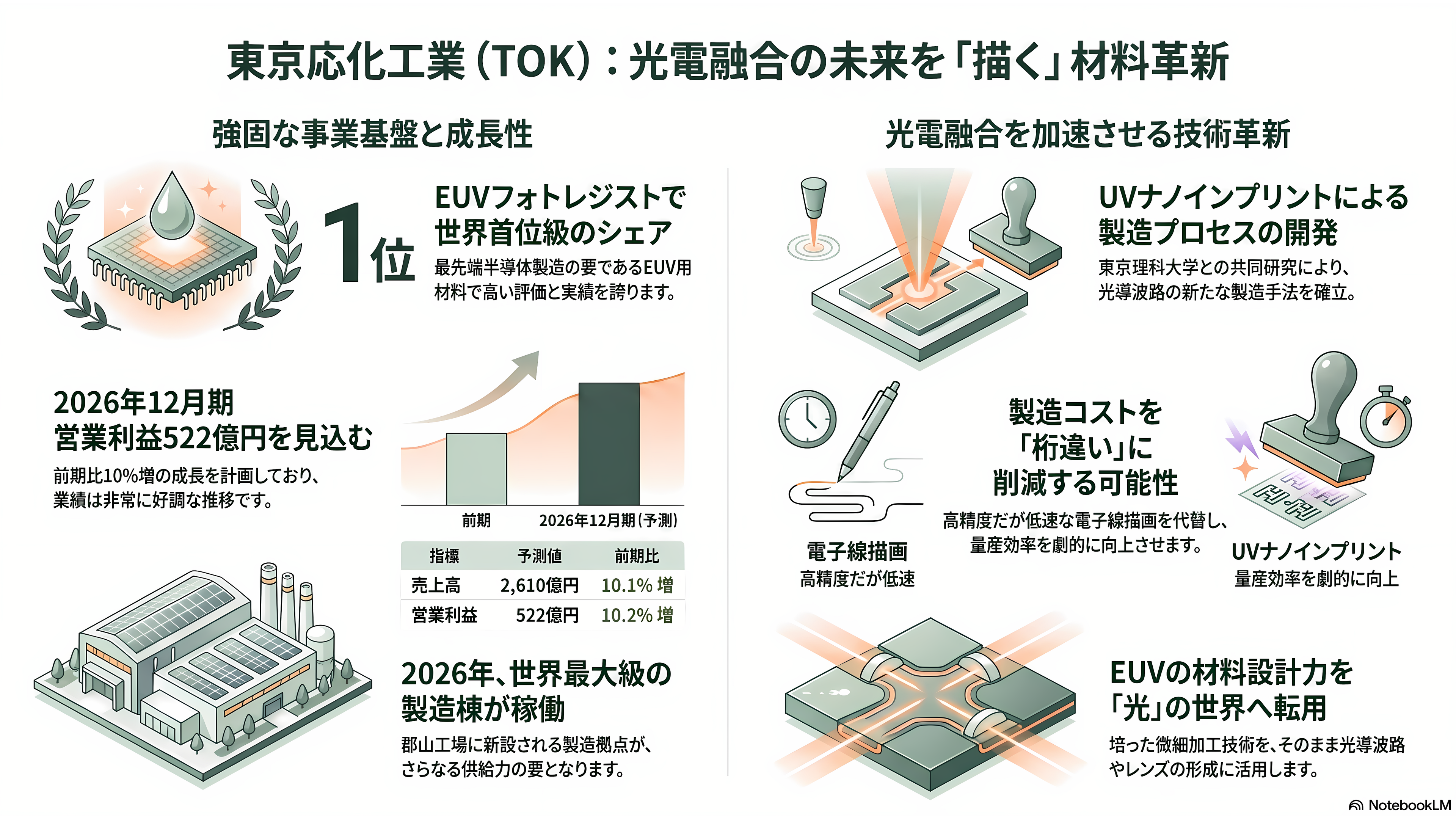特集 NTT IOWN（アイオン）構想 光電融合プレイヤー企業 34選 - 東京応化工業（TOK）——光導波路を「描く」フォトレジスト、ナノインプリントに挑む - 章扉