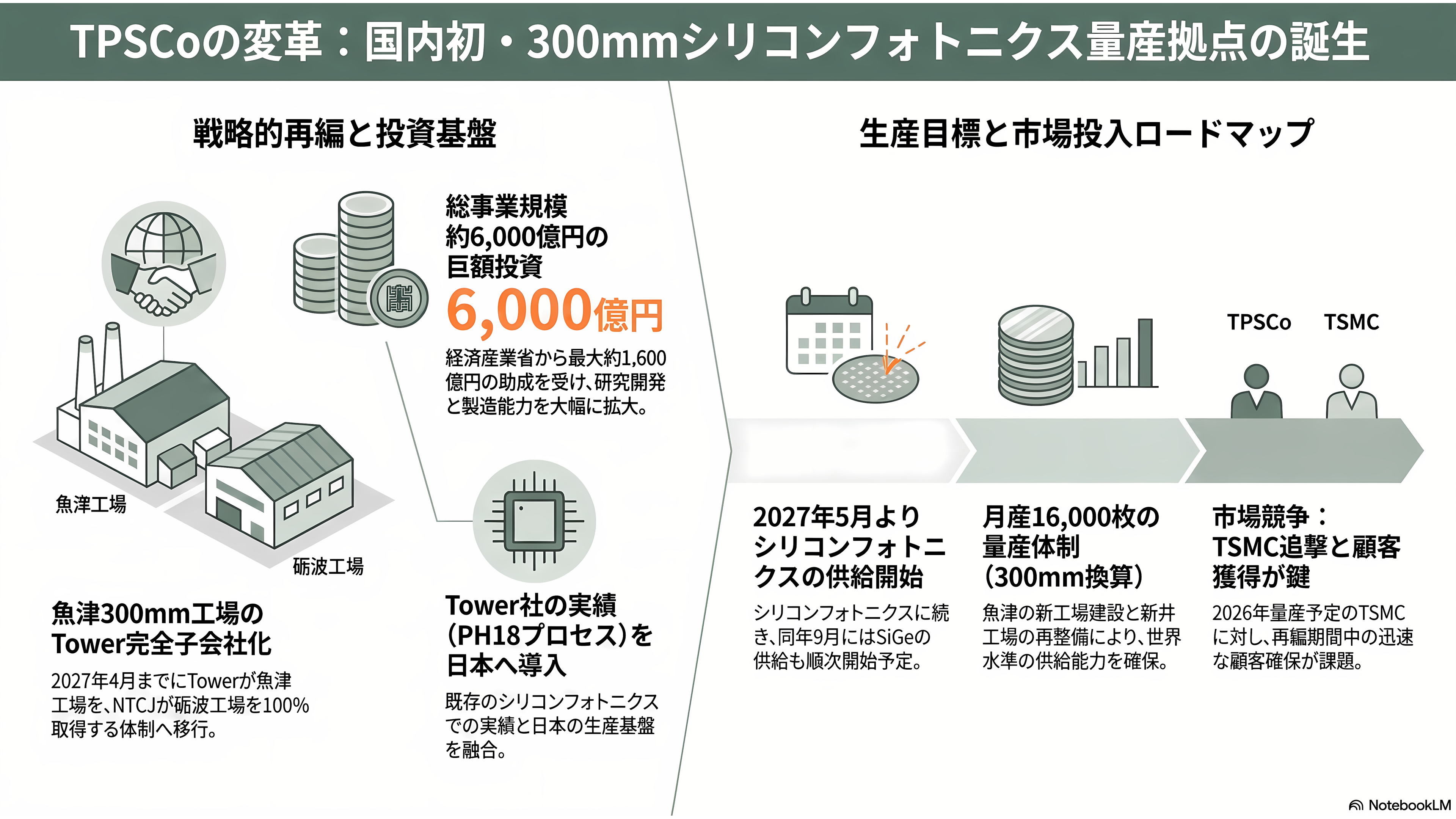 特集 NTT IOWN（アイオン）構想 光電融合プレイヤー企業 34選 - TPSCo——魚津の300mm工場が「シリコンフォトニクスの国産ファウンドリ」になる - 章扉