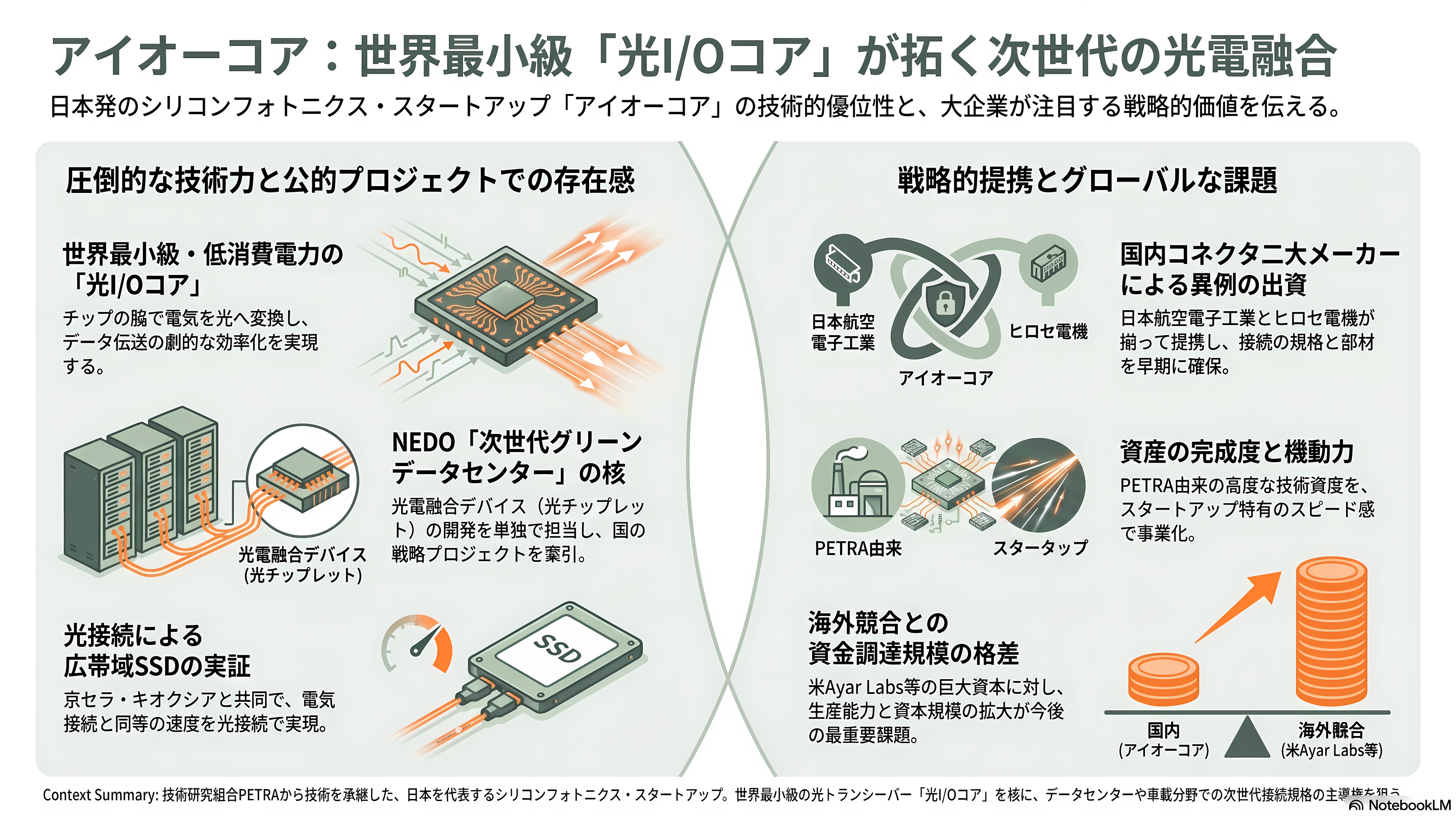 特集 NTT IOWN（アイオン）構想 光電融合プレイヤー企業 34選 - アイオーコア（AIO Core）——PETRA発、世界最小級「光I/Oコア」のスタートアップ - 章扉