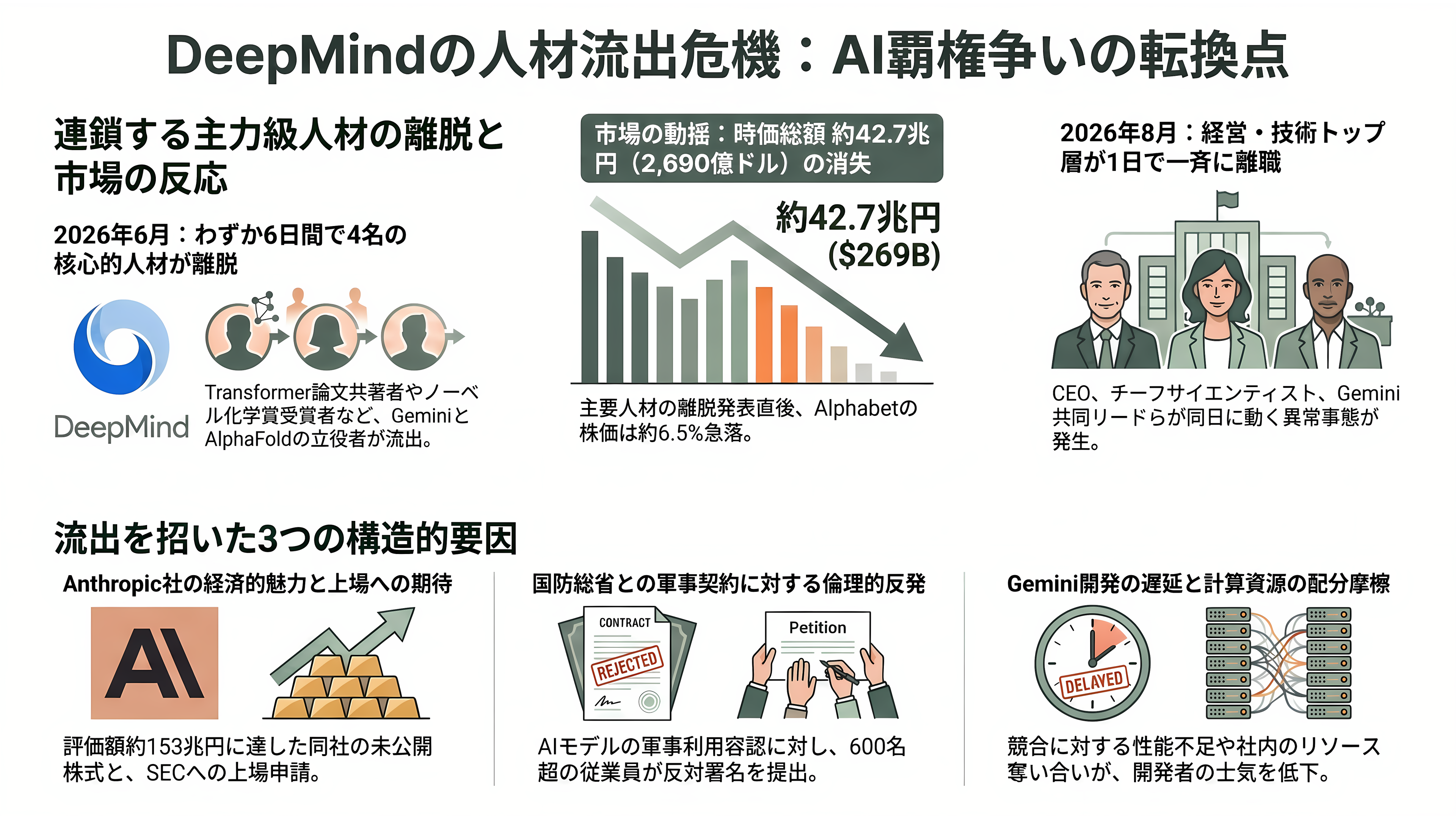 ノーベル化学賞受賞、イギリス王室から騎士爵叙勲の天才、Google DeepMind CEO Demis Hassabis(デミス・ハサビス)氏、CEOを退任 - DeepMindからの人材流出——6月の「6日で4人」、8月の「1日で4人」 - 章扉