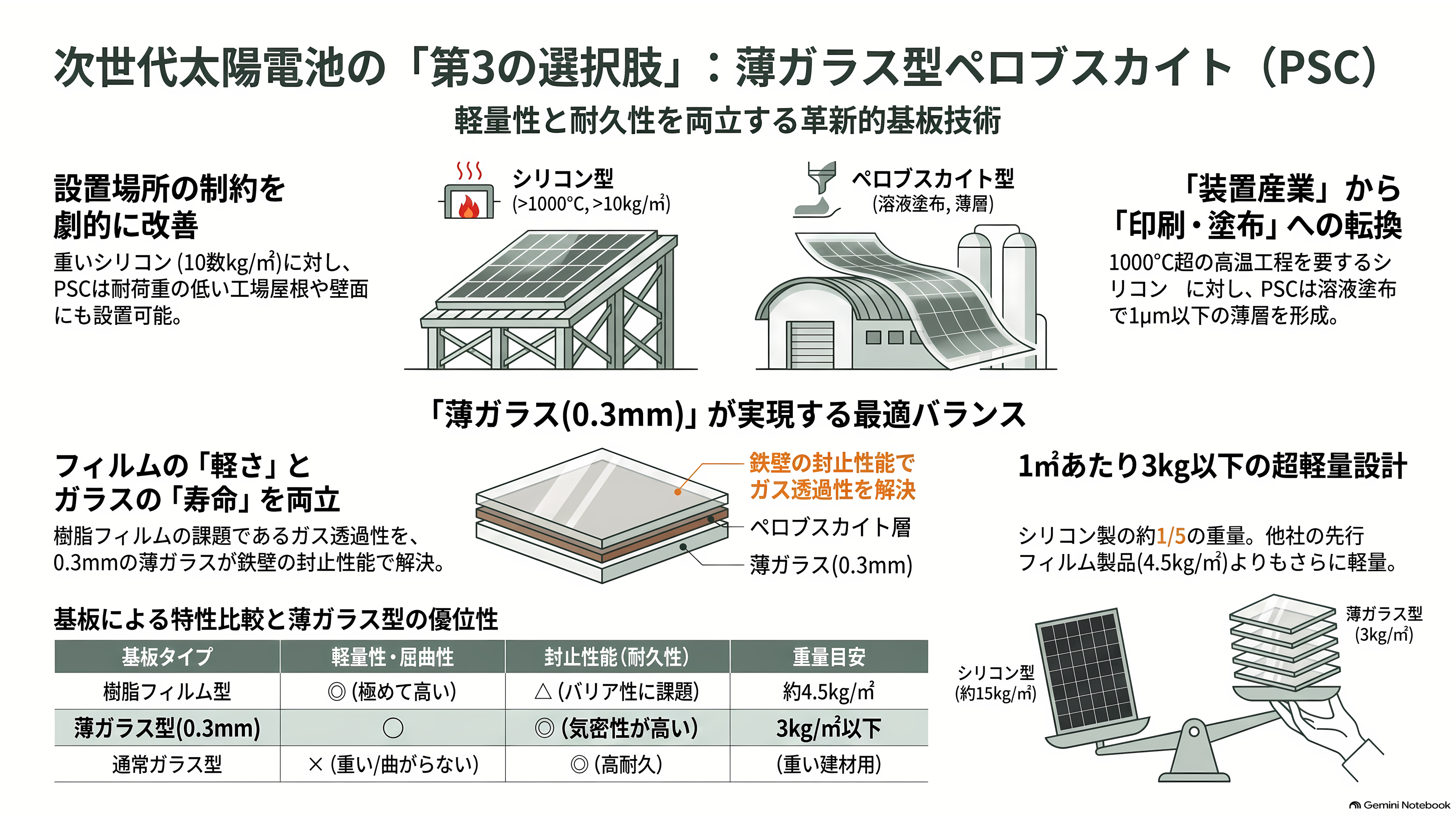薄ガラス型ペロブスカイト太陽電池のアイシン（7259）、グリーンイノベーション基金事業（GI基金）に採択 - 薄ガラス型ペロブスカイト太陽電池とは何か ― フィルムでもガラス建材でもない「第三の基板」 - 章扉