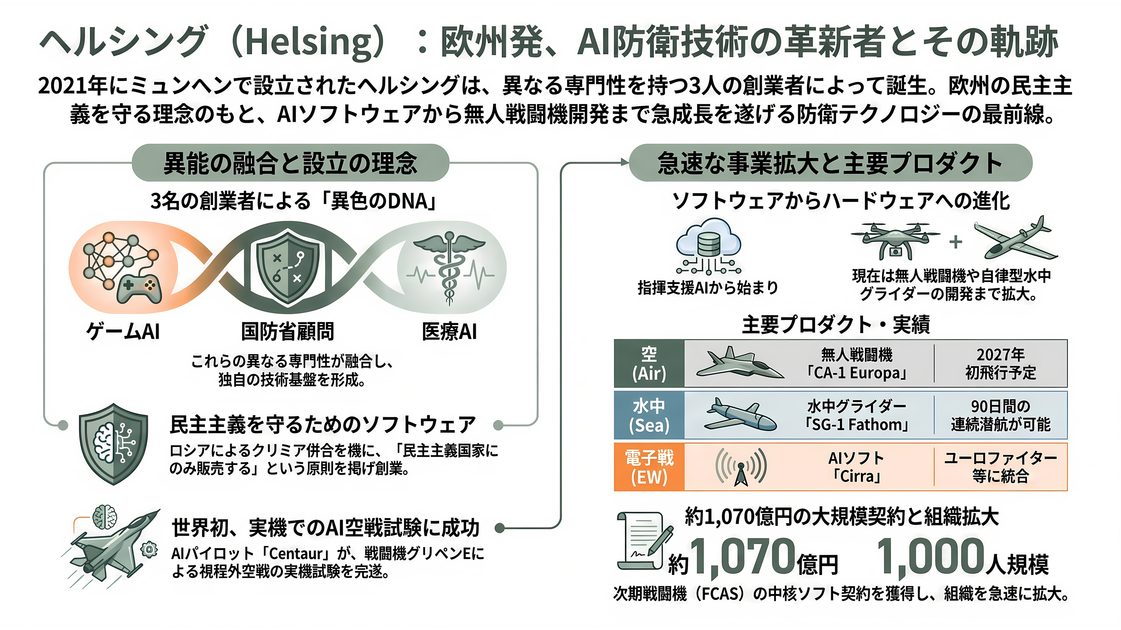 楽天G(4755)、ドイツの防衛AIテック企業Helsing(ヘルシング)社と提携。自律型攻撃・徘徊型ドローンHX-2の陸上自衛隊導入を支援、国内窓口として防衛省への提案・国産化を推進 - ヘルシングとは何者か ― 3人の創業者と、5年半の歩み - 章扉