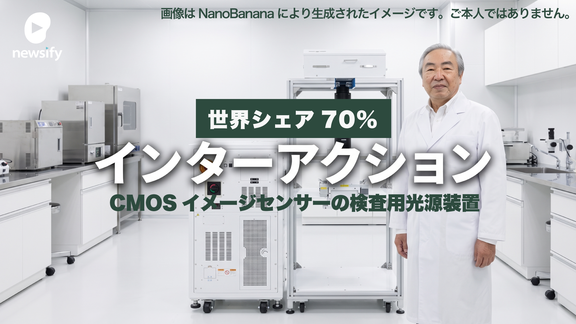 インターアクション、CMOSイメージセンサーの検査用光源装置で世界70%以上のシェア。創業者 木地 英雄