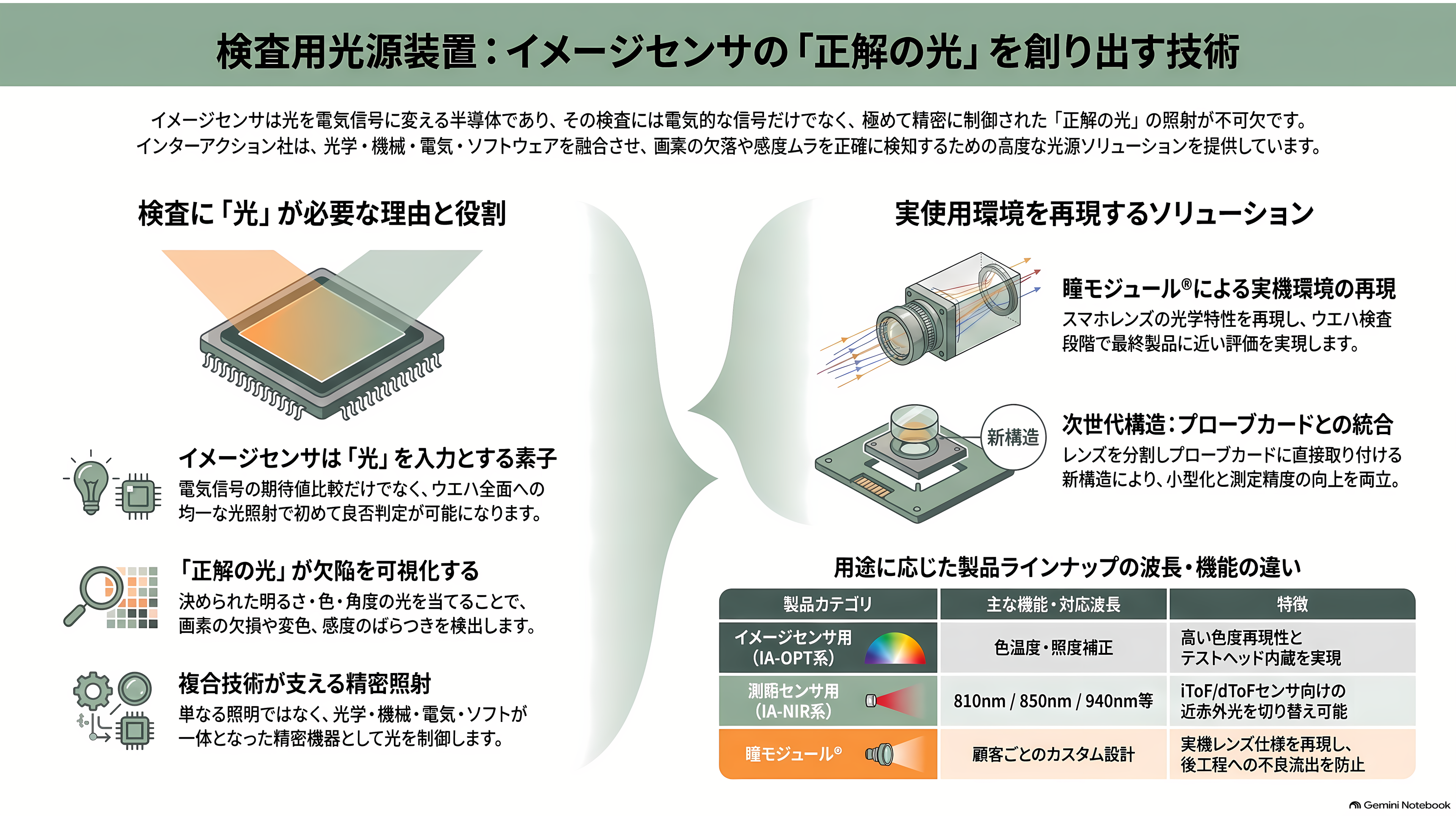 インターアクション、CMOSイメージセンサーの検査用光源装置で世界70%以上のシェア。創業者 木地 英雄 - 検査用光源装置とは何か——イメージセンサに「正解の光」を当てる装置 - 章扉