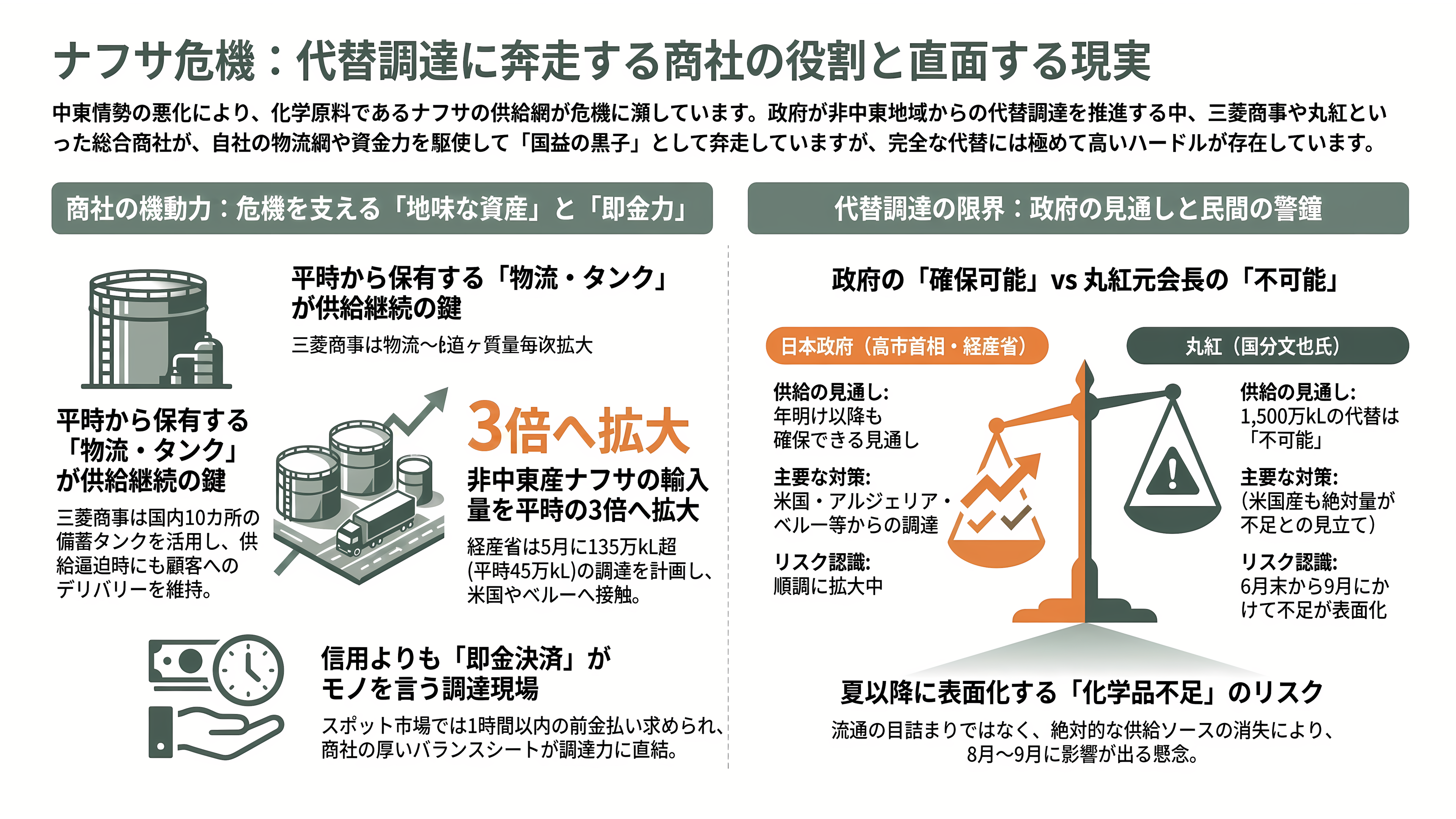 ナフサショックとは何か?川上・川下の格差と、ペルーで代替調達に奔走する三菱商事(8058)・丸紅(8002) - ペルーで代替調達に奔走する三菱商事(8058)・丸紅(8002) - 章扉