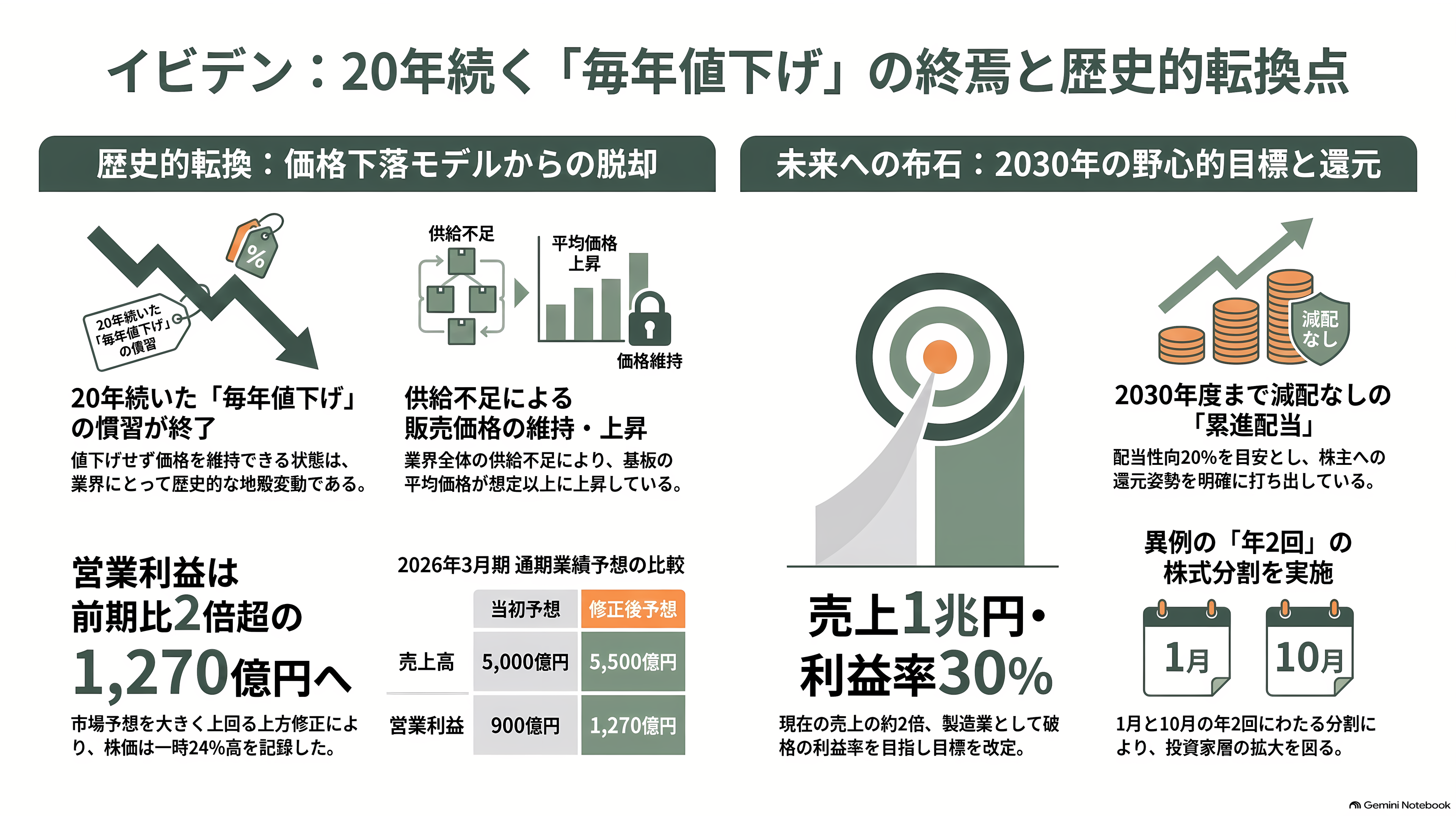 イビデン(4062)、AI半導体の土台 ABF基板で世界シェア50%以上3年で5,000億円を投じ岐阜・大垣の河間事業場を大増強 - 20年続いた「毎年値下げ」が止まった - 章扉