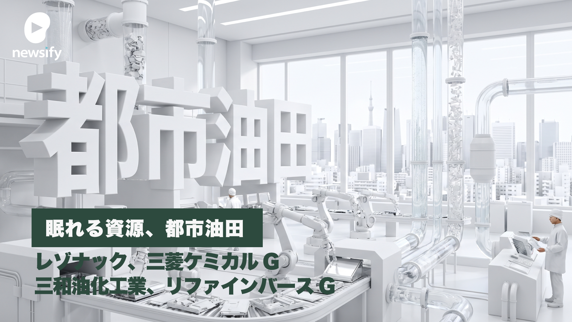 眠れる資源、都市油田。関連銘柄4選。レゾナック（4004）、三菱ケミカルG（4188）、三和油化工業（4125）、リファインバースG（7375）