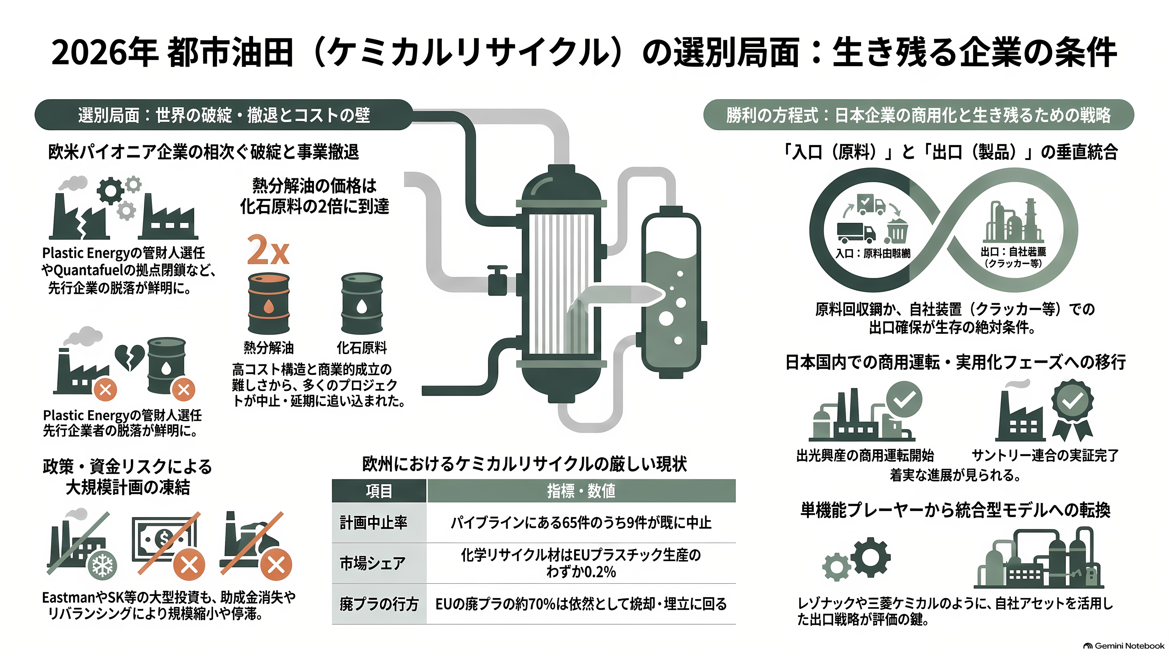 眠れる資源、都市油田。関連銘柄4選。レゾナック（4004）、三菱ケミカルG（4188）、三和油化工業（4125）、リファインバースG（7375） - 世界の都市油田はいま選別局面——破綻・撤退・凍結が相次いだ2026年 - 章扉