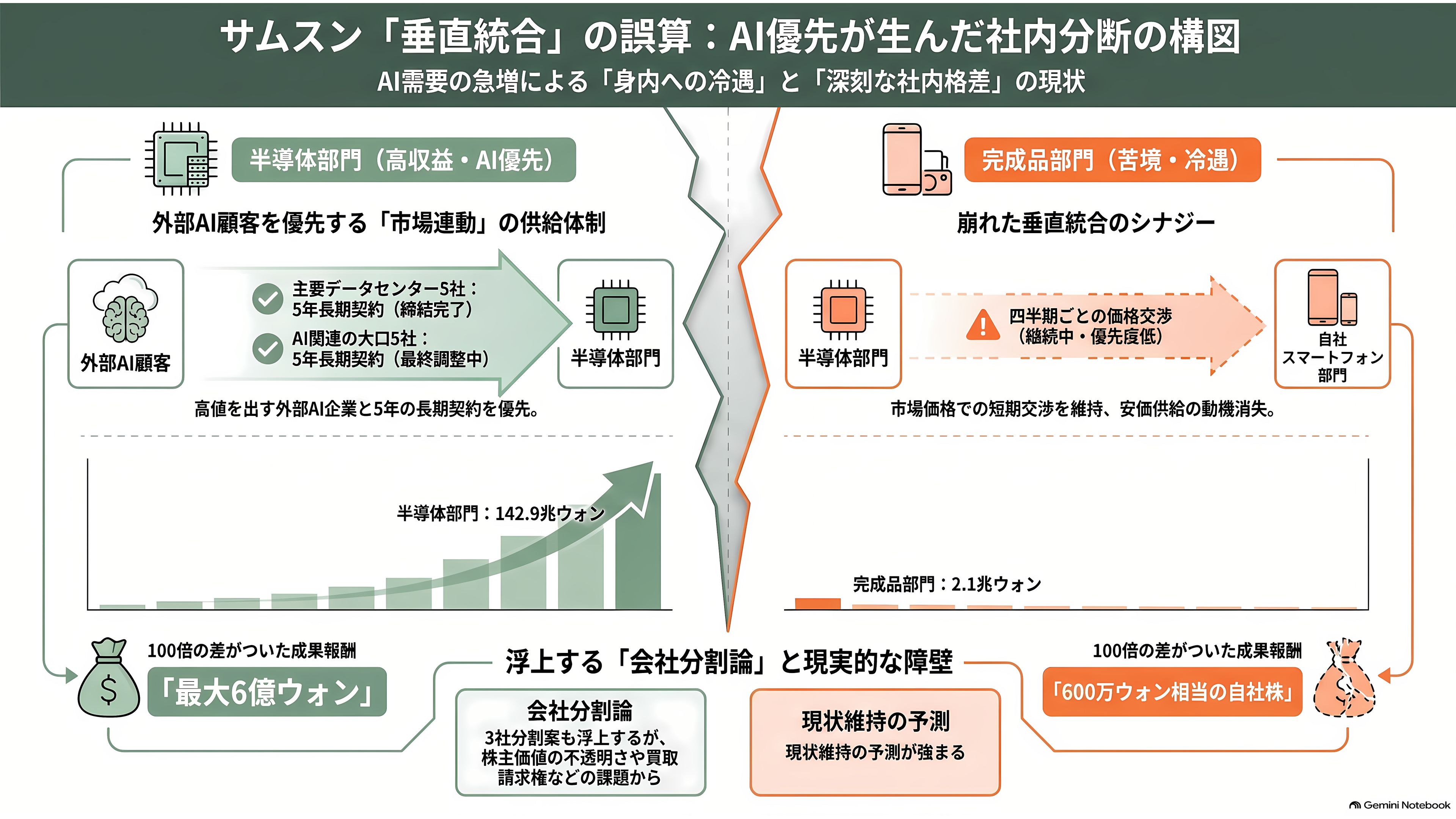 Samsung、AI 向けメモリの調達コスト上昇で、スマートフォン事業が事業開始以来初の赤字 - 自社の半導体部門が、自社のスマホ部門に値引きしない理由 - 章扉