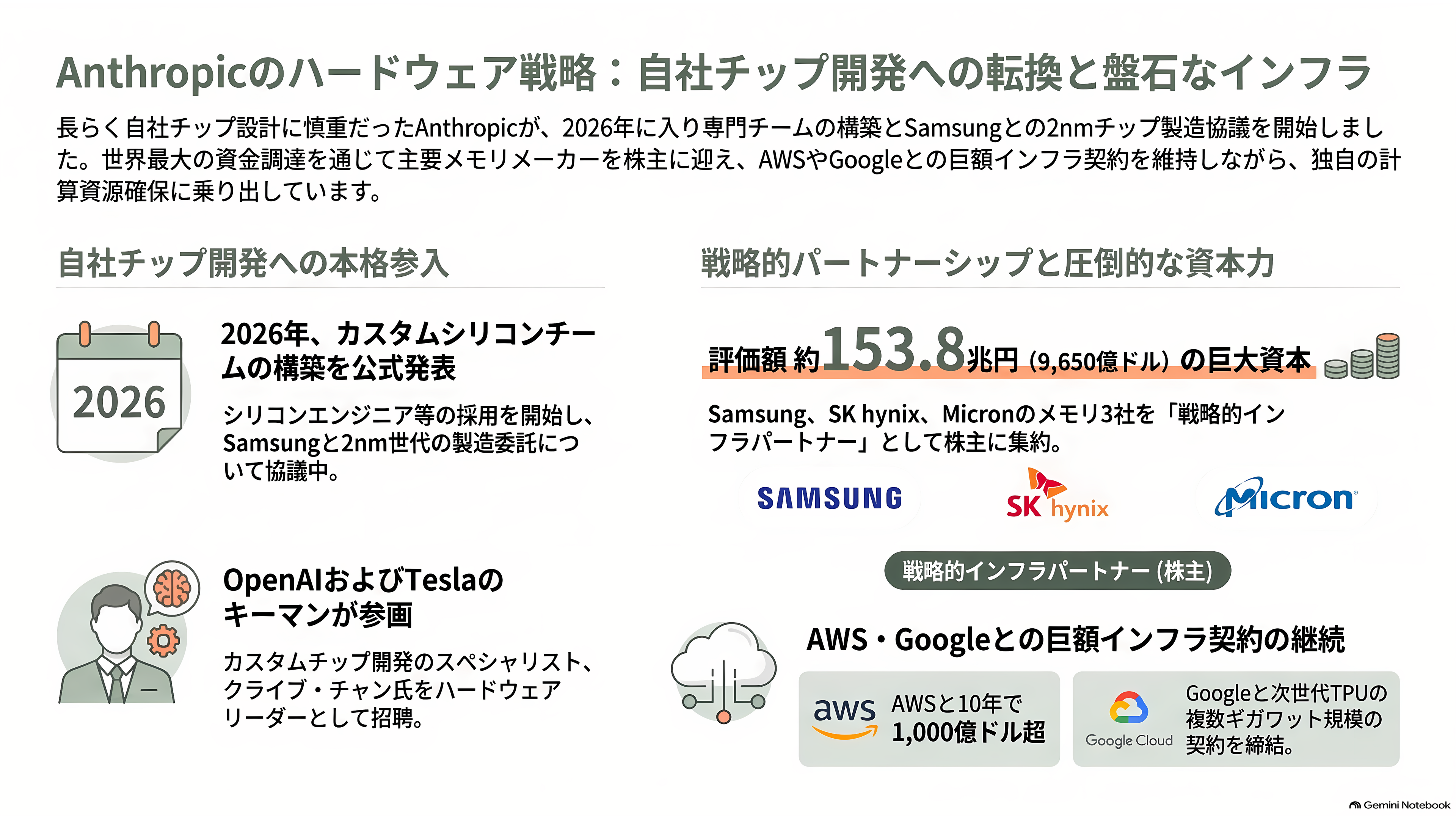AI関連各社が一斉に推論専用の自社チップ開発へ。OpenAI Jalapeño(ハラペーニョ)、AMDによるTaalas買収、Anthropicも設計チームを始動 - Anthropicが最後に動いた - 章扉