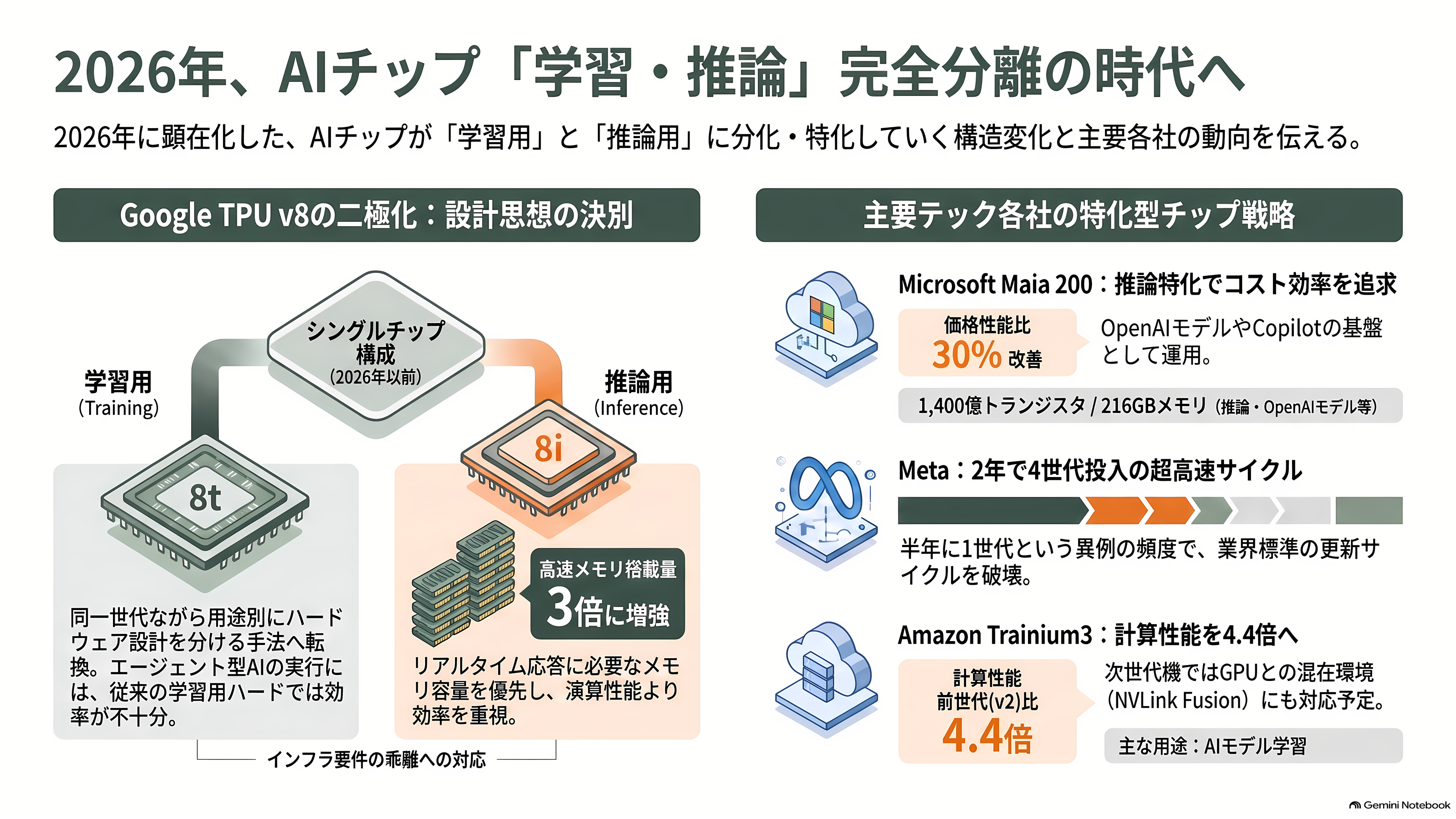 AI関連各社が一斉に推論専用の自社チップ開発へ。OpenAI Jalapeño(ハラペーニョ)、AMDによるTaalas買収、Anthropicも設計チームを始動 - GoogleがTPUを二つに割った日 - 章扉