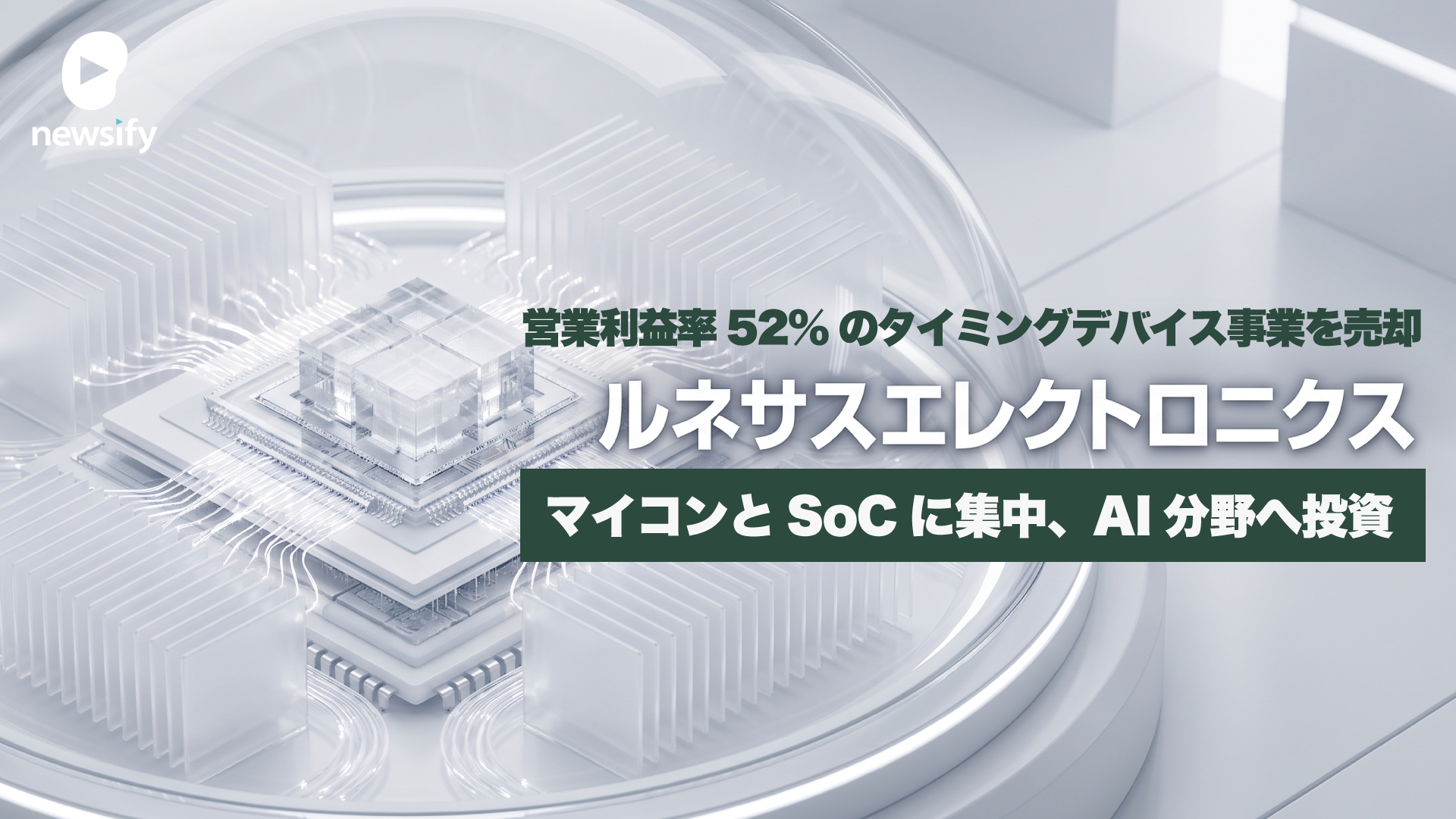 ルネサスエレクトロニクス（6723）、営業利益率52%のタイミングデバイス事業を売却。マイコンとSoCに集中し、AI分野へ投資