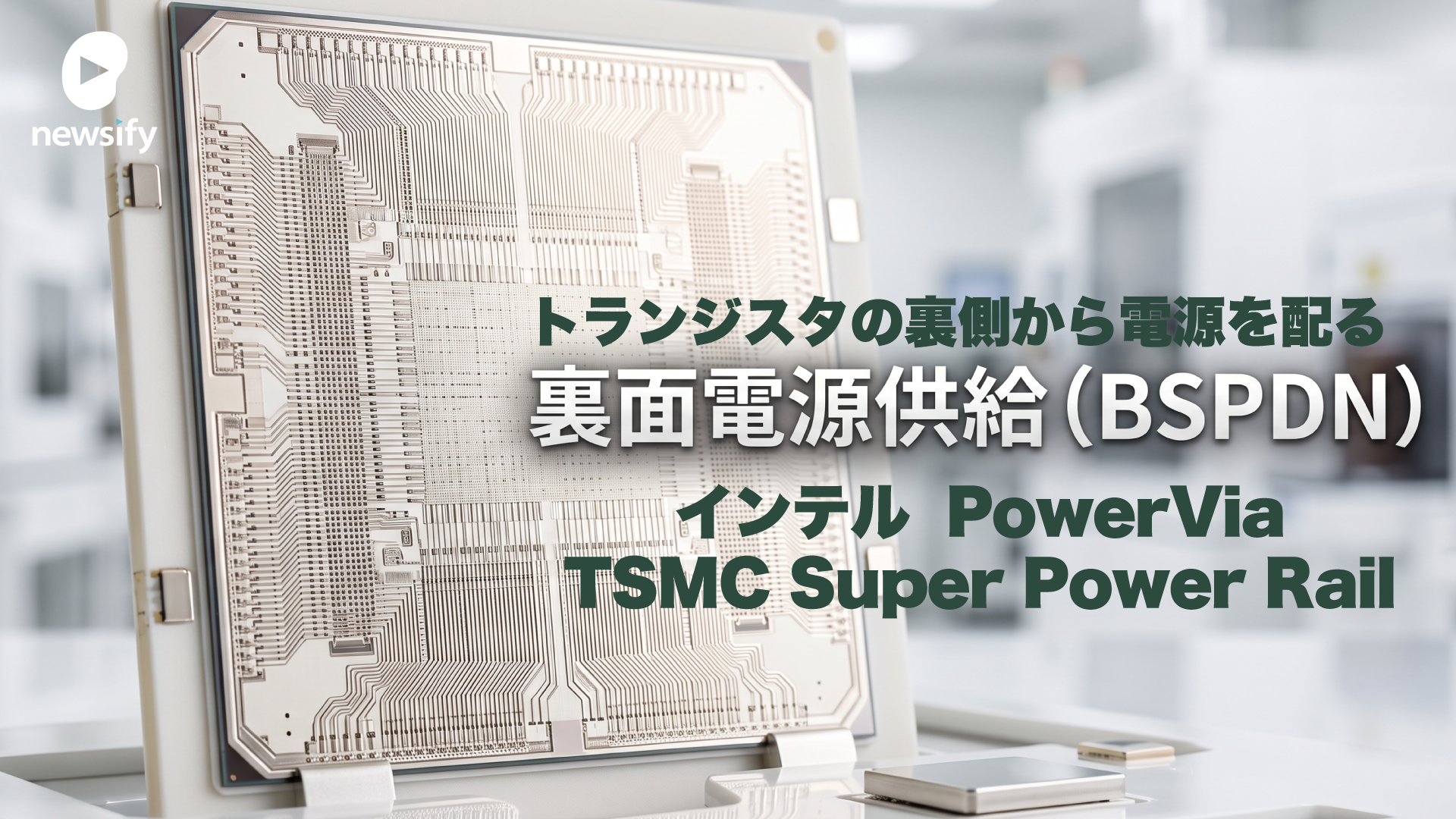 トランジスタの裏側から電源を配る裏面電源供給（BSPDN）。インテルの PowerVia と、TSMC の Super Power Rail