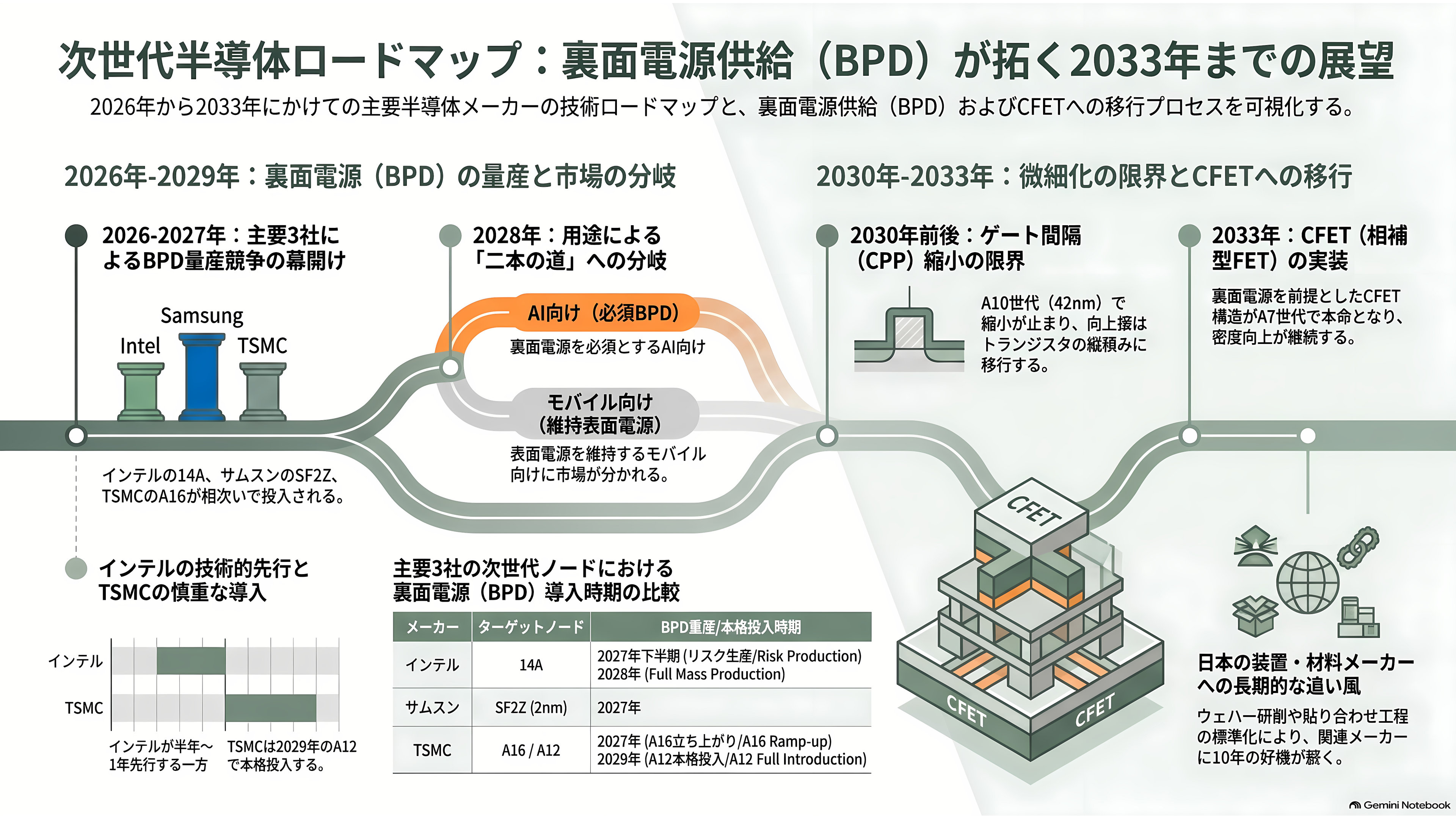 トランジスタの裏側から電源を配る裏面電源供給(BSPDN)。インテルの PowerVia と、TSMC の Super Power Rail - これから、いつ何が分かるのか - 章扉