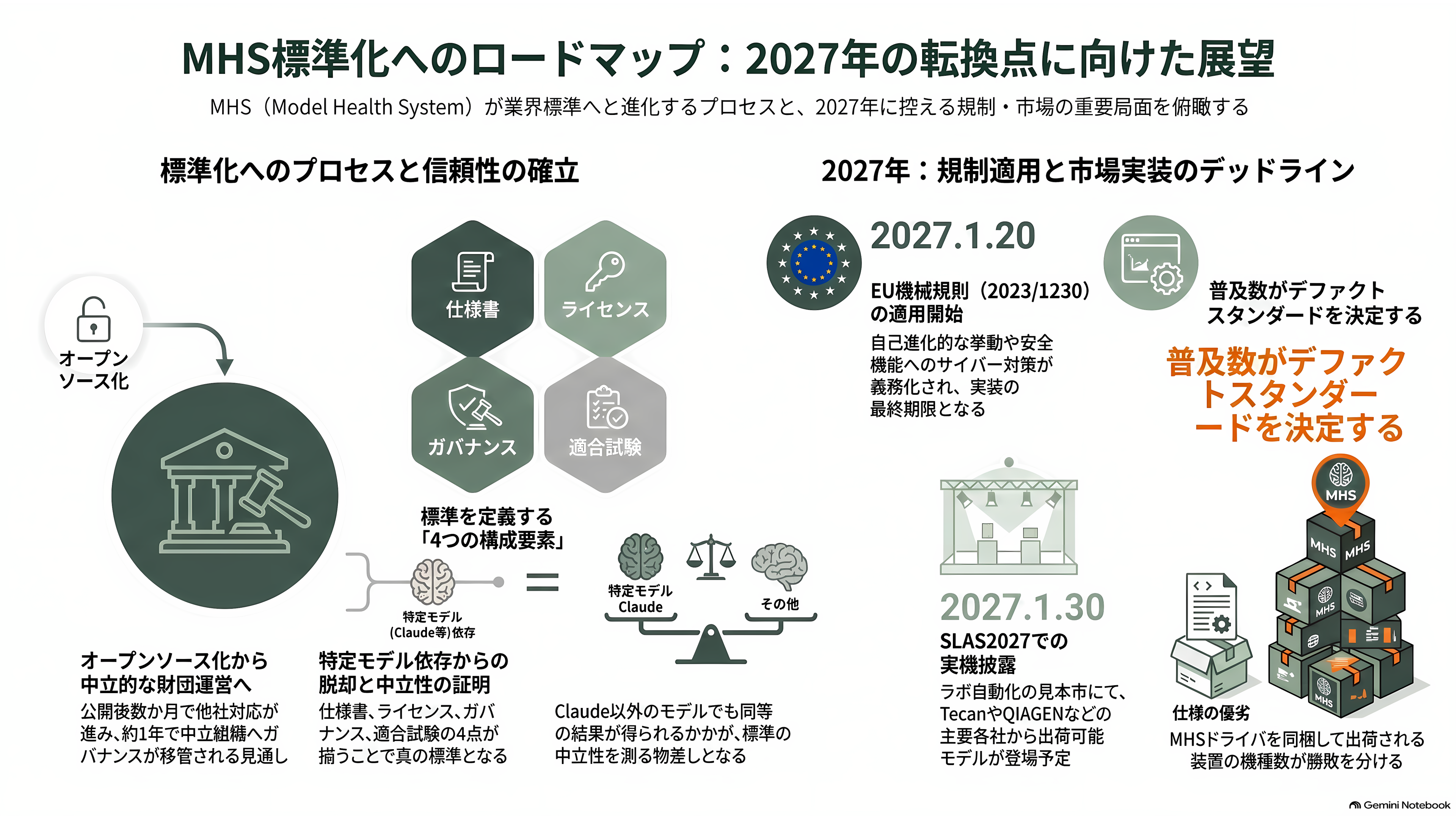 Anthropic（アンソロピック）、MHS（Model Hardware Standard）を公開。紙のマニュアルと担当者の頭の中にあった装置の安全な動かし方を、機械が読めるドライバに埋め込む - 今後、いつ、どんな動きが出てくるか - 章扉