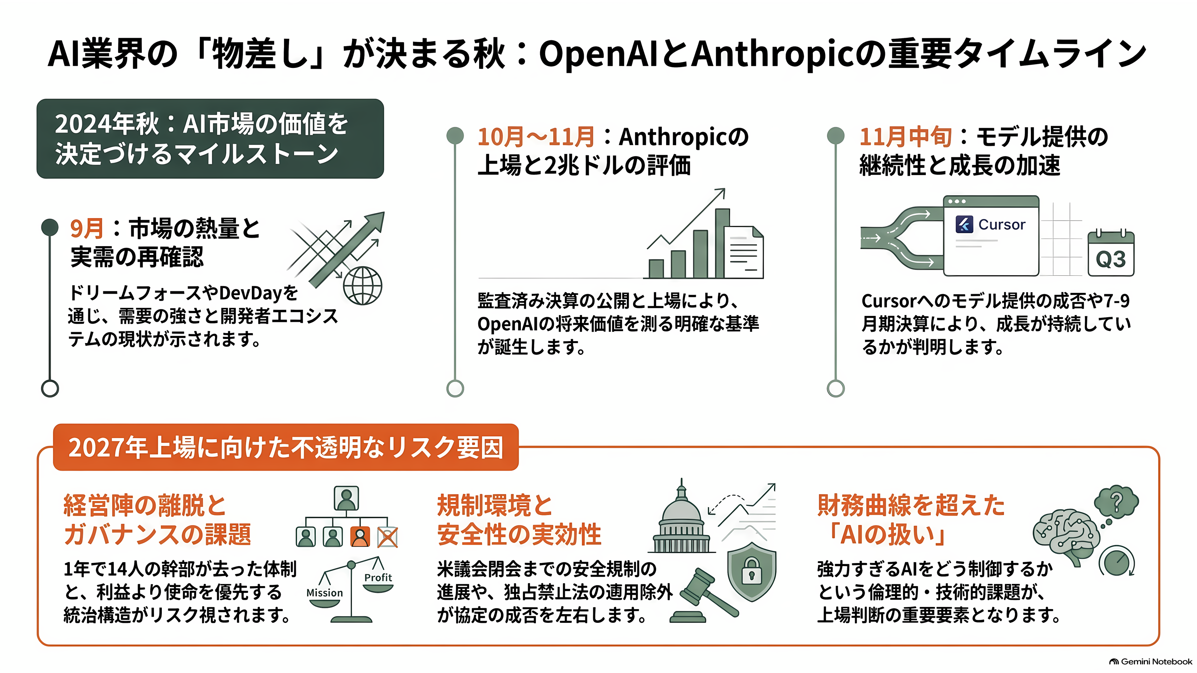 OpenAIバブル崩壊か。今年に入り幹部14人が退任、サム・アルトマンが正式にIPO延期を発表 - この秋、何が測れるようになるか - 章扉