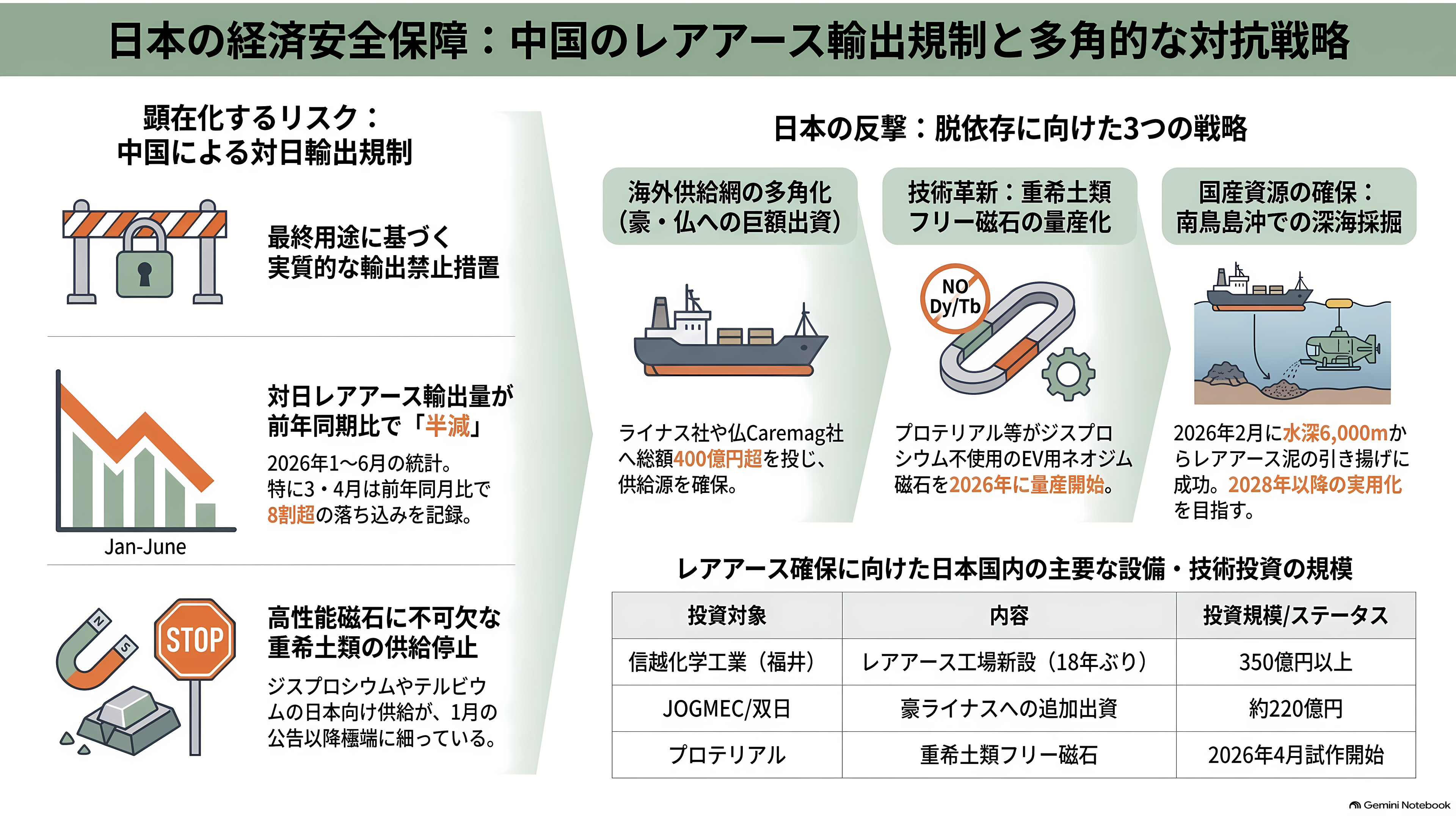 中国鎖国と騒がれる出入国管理規定が施行。ミサイル操舵、対潜哨戒、航空宇宙、海中センサーなどに利用されるレアアース磁石、ジスプロシウム（Dy）・テルビウム（Tb）・サマリウム（Sm）の製造技術流出を阻止 - 日本への影響は、すでに数字に出ている - 章扉