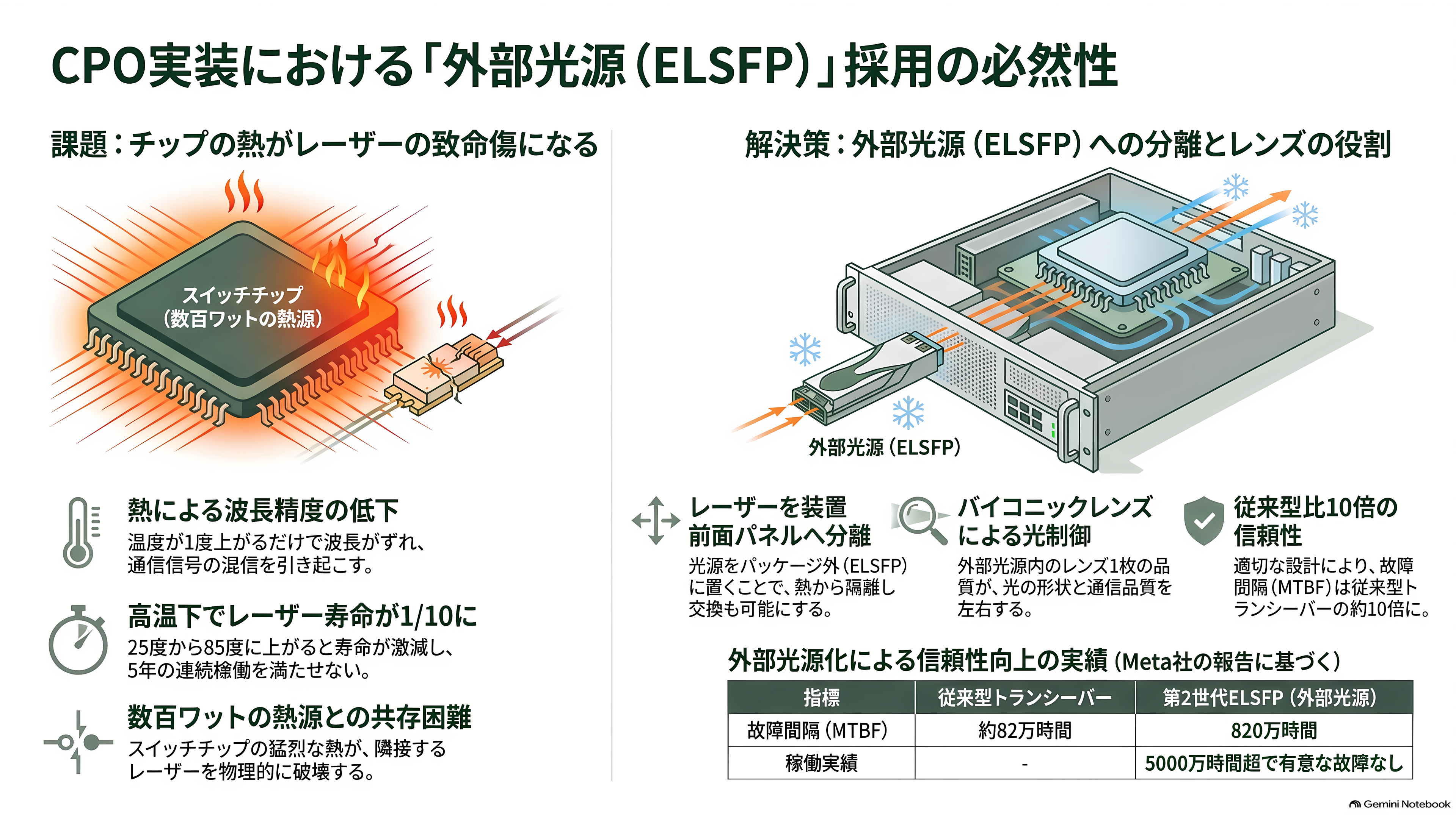 アルプスアルパイン（6770）、光電融合（CPO）用のバイコーニックレンズが好調、2027年春までに月産10倍へ - なぜレーザーをパッケージの外に追い出すのか - 章扉