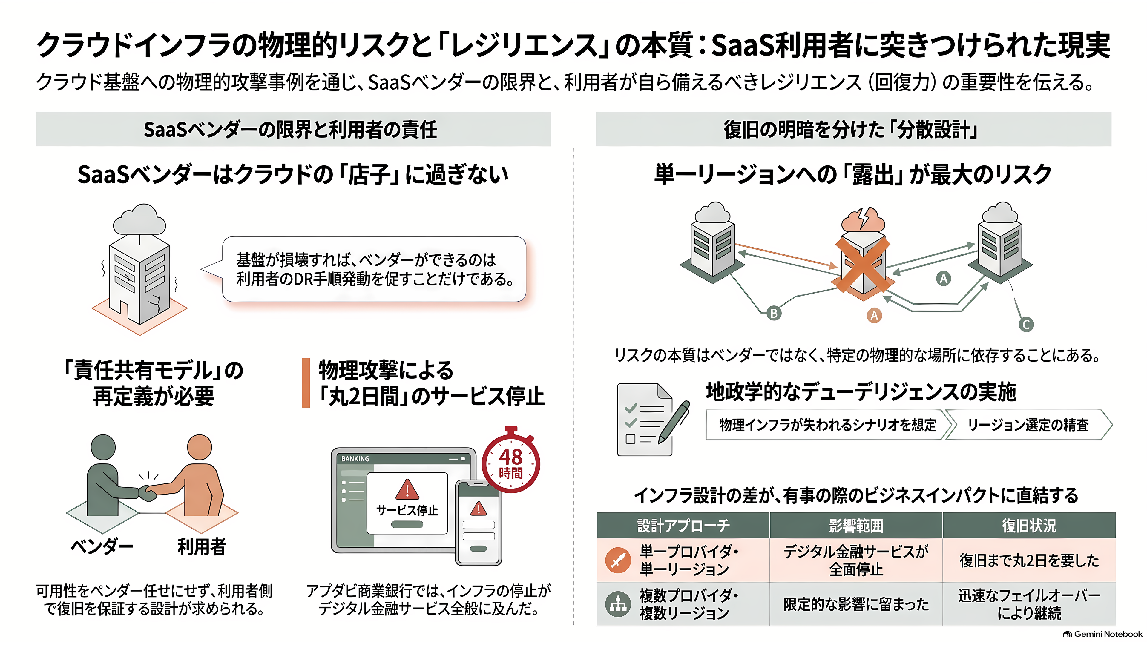 AWS、イランによる3月のドローン攻撃による被害で一部データの復旧を断念。永久に消失と発表 - SaaSベンダーが顧客に送った通知と、銀行の明暗 - 章扉