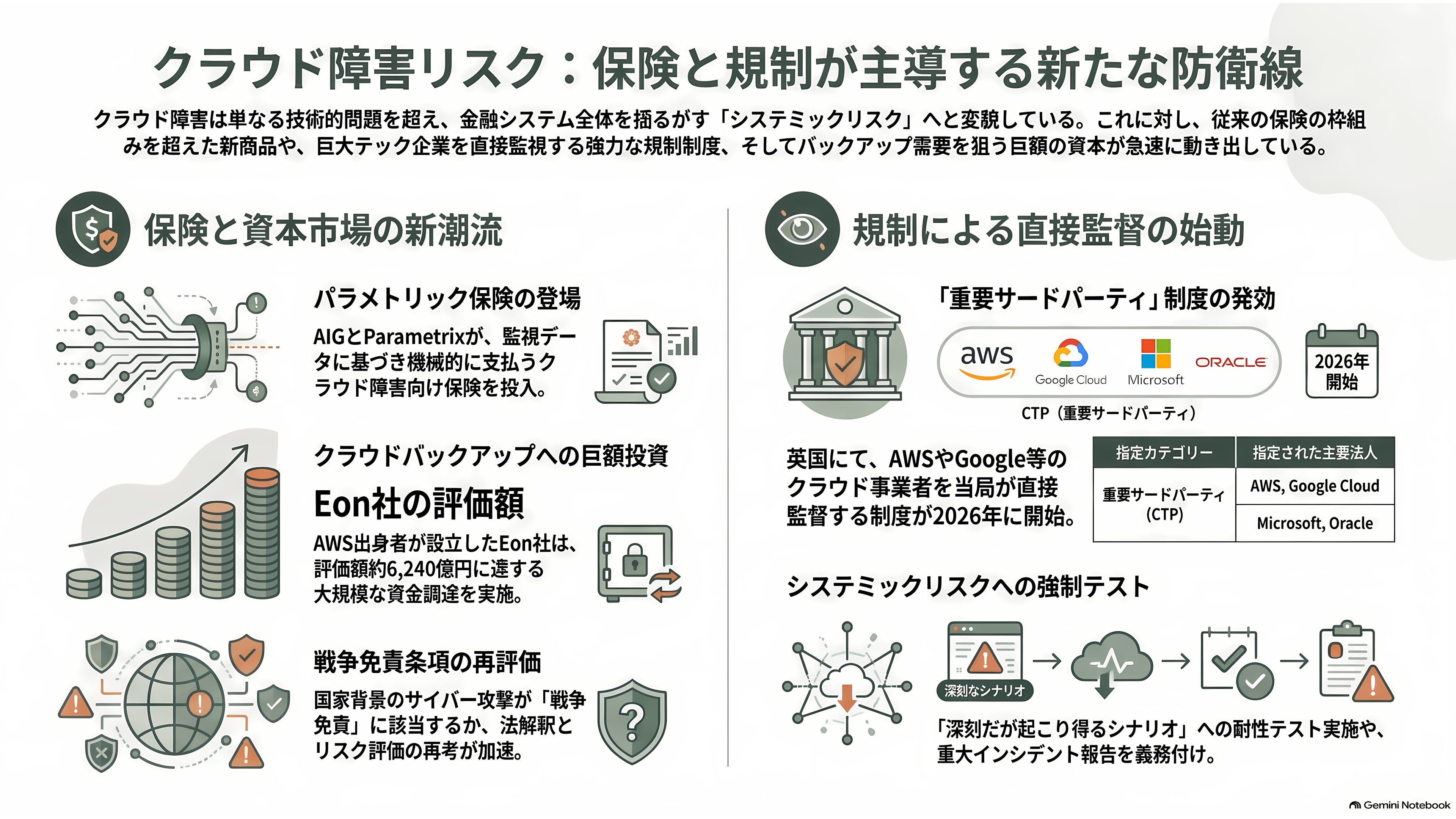AWS、イランによる3月のドローン攻撃による被害で一部データの復旧を断念。永久に消失と発表 - 保険と規制が先に動き出した - 章扉