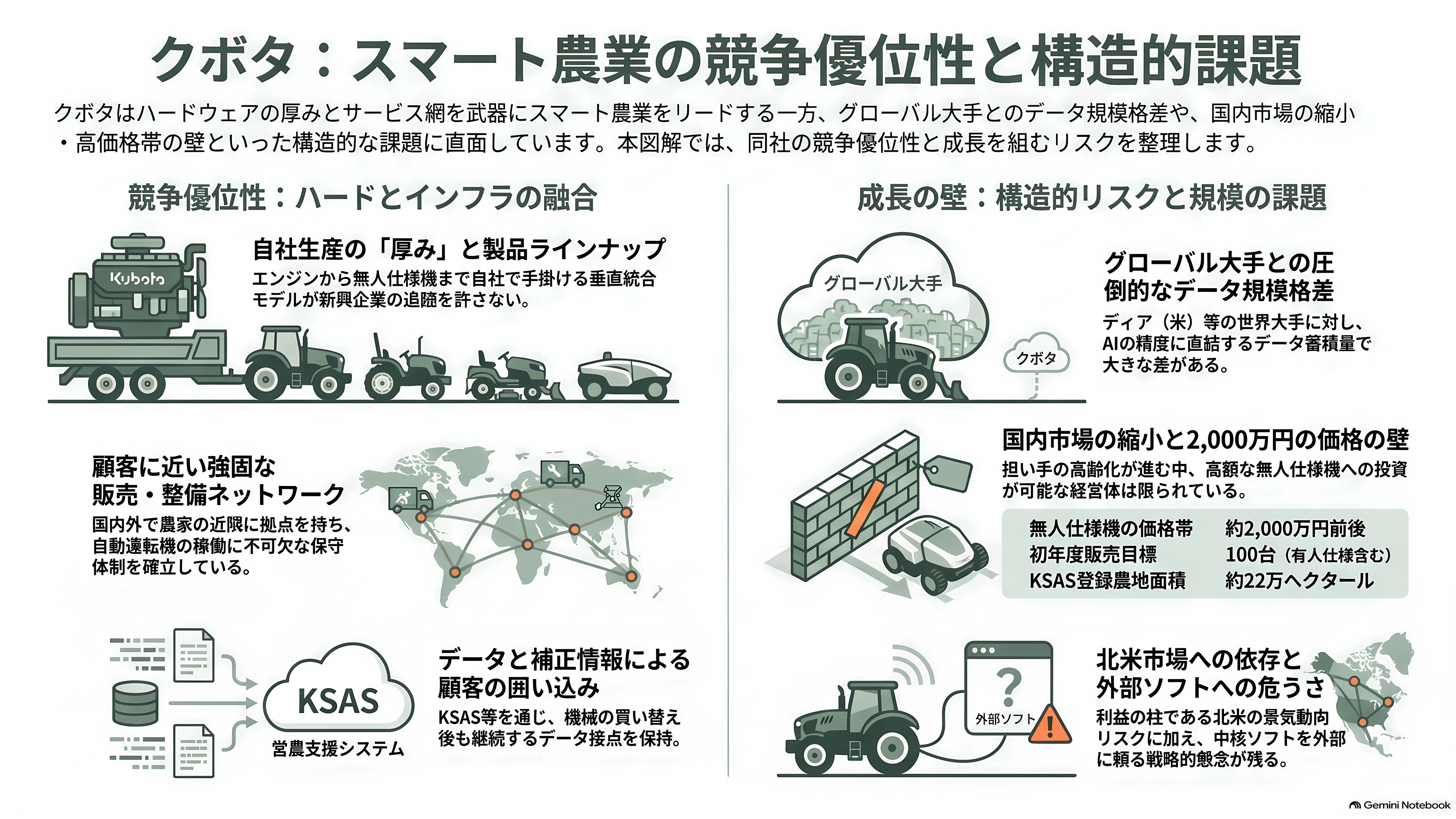 クボタ(6326)、自動運転農機とデータ基盤 - 強みと課題 - 章扉