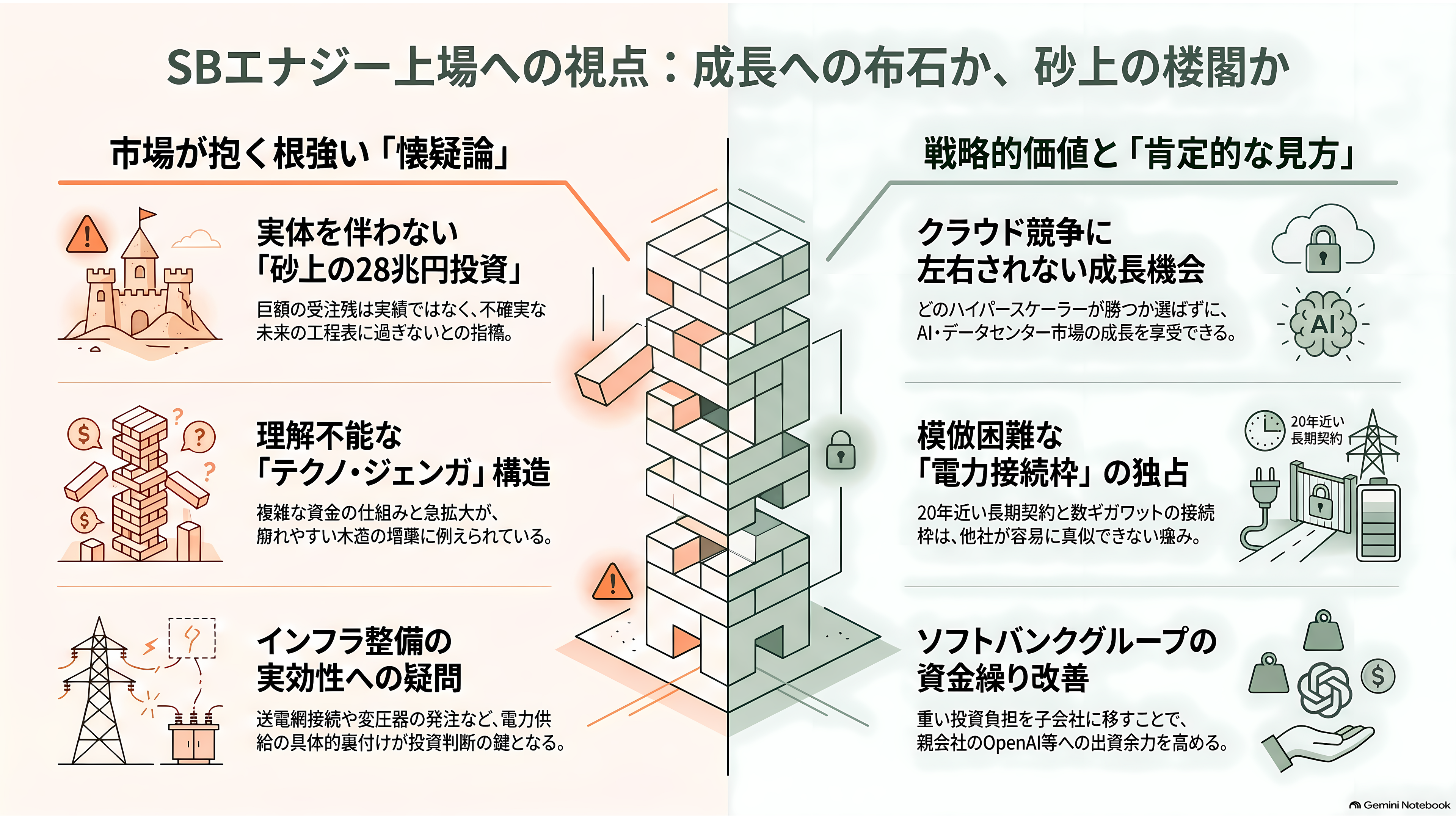 ソフトバンクG傘下の米SB Energy(SBエナジー)、IPOを延期。受注残43兆円のうち8年以内に売上になるのは18.7%、稼働中のデータセンターはゼロ - 投資家と各紙はどう見ているか - 章扉