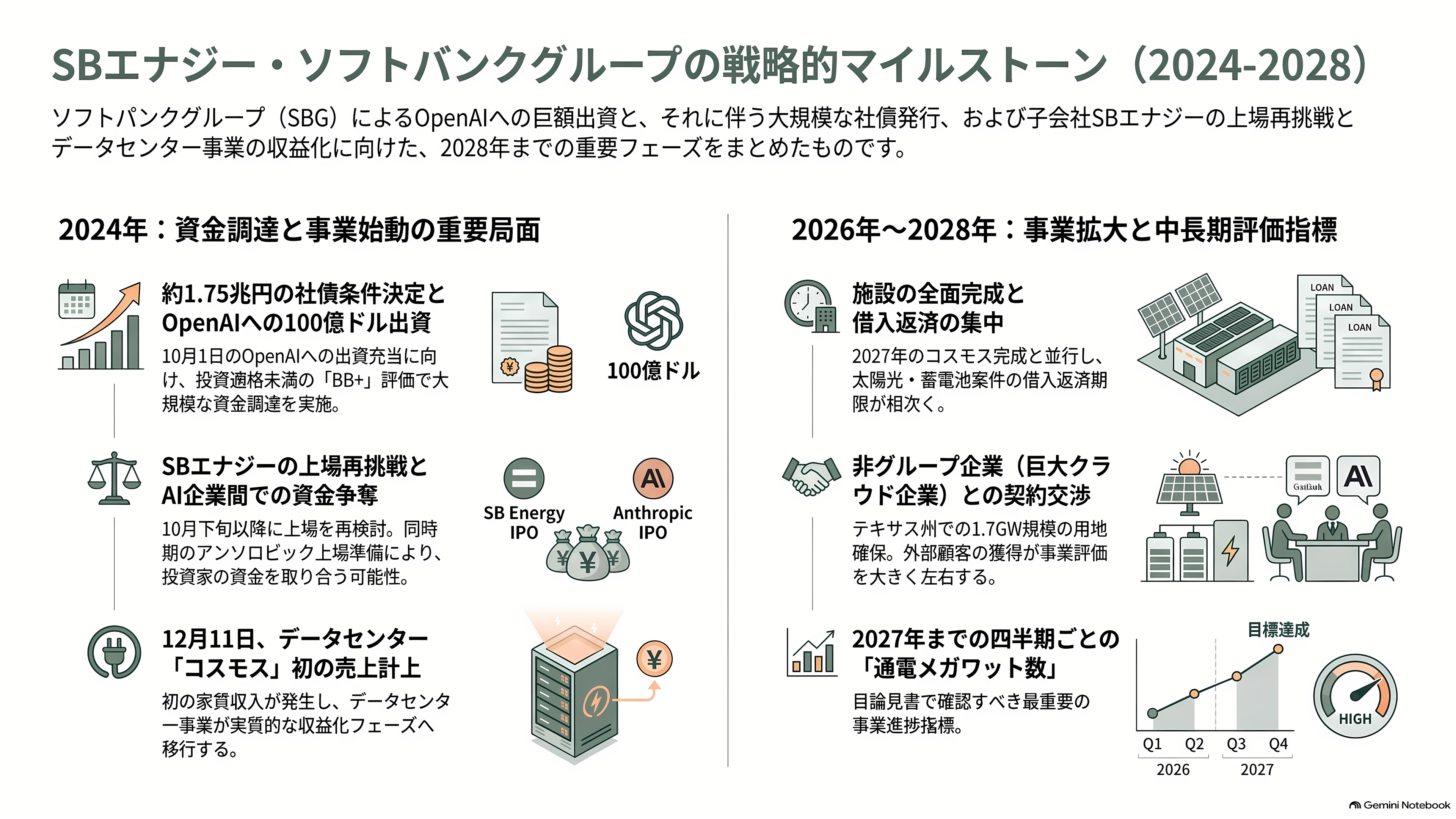 ソフトバンクG傘下の米SB Energy(SBエナジー)、IPOを延期。受注残43兆円のうち8年以内に売上になるのは18.7%、稼働中のデータセンターはゼロ - 今後——何が、いつ測れるか - 章扉
