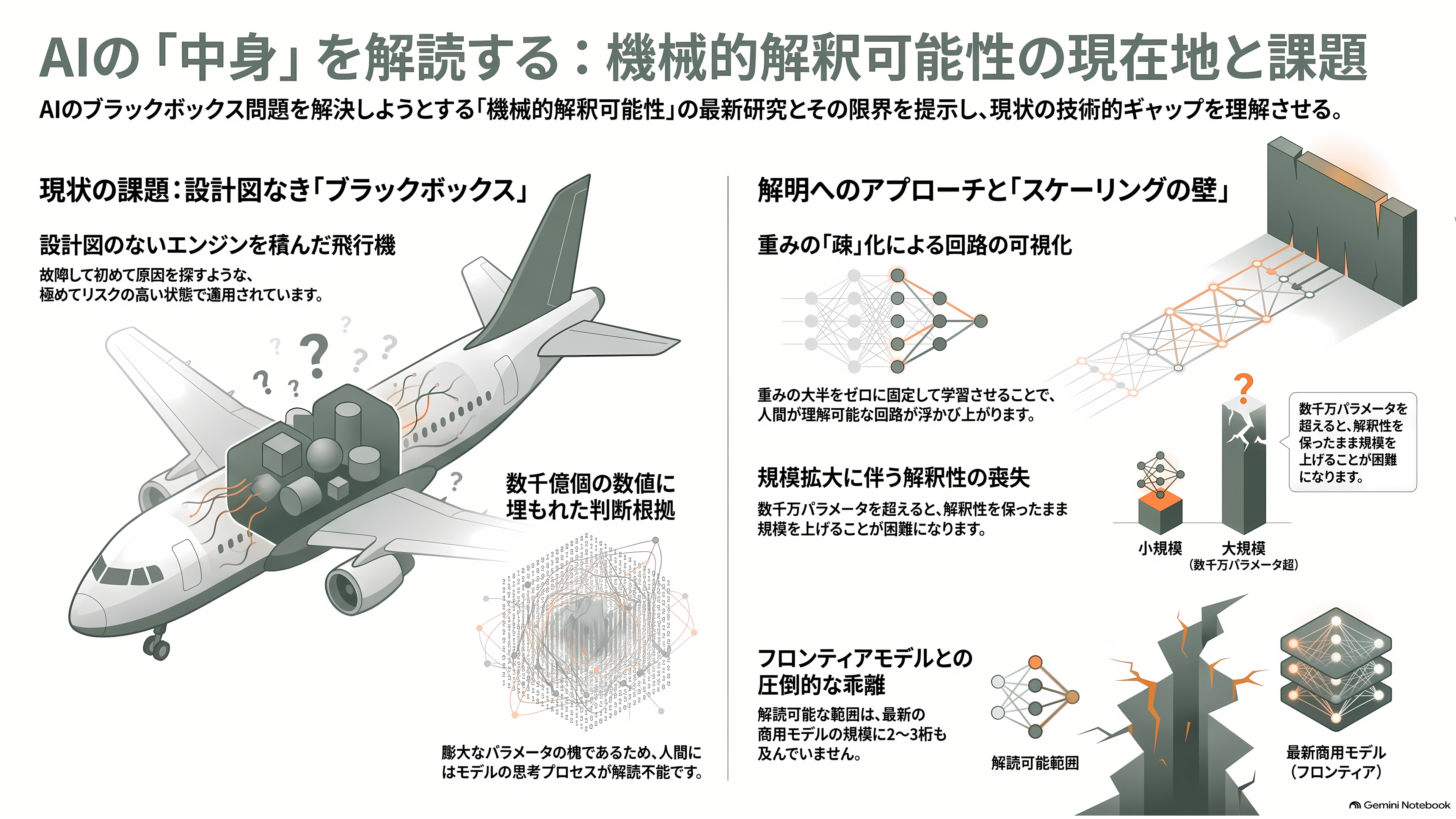元OpenAI、アンソロピックの若手研究者Jacob Coxon(ジェイコブ・コクソン)AI安全性を理由に退職。AI安全性とは何か?アライメント、文脈内学習と創発、解釈可能性、RSI - 解釈可能性 ― 中を開けて読む試み - 章扉